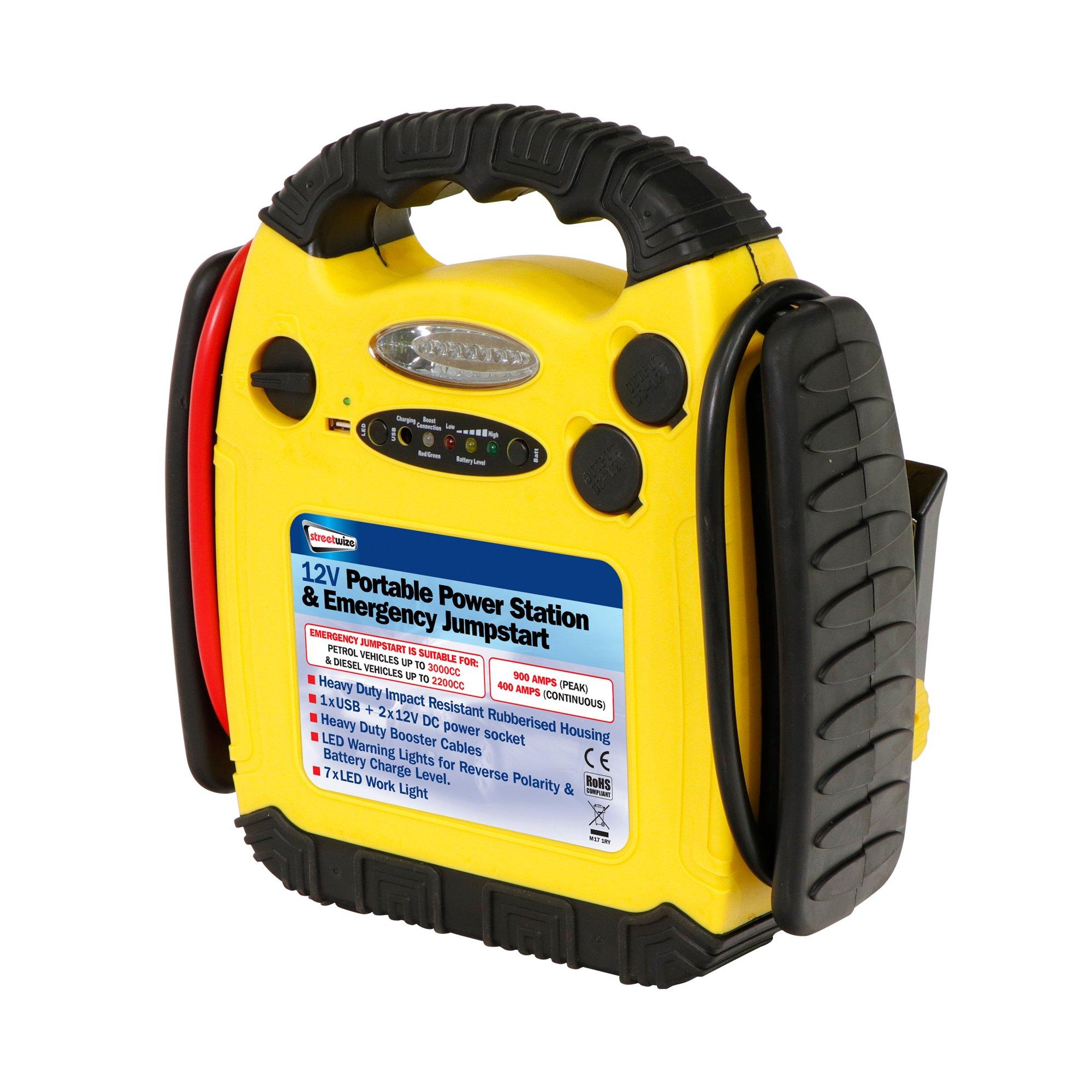 Yellow/Black - Streetwize - 12V 15Ah Portable Power Station & Emergency Jumpst - 1