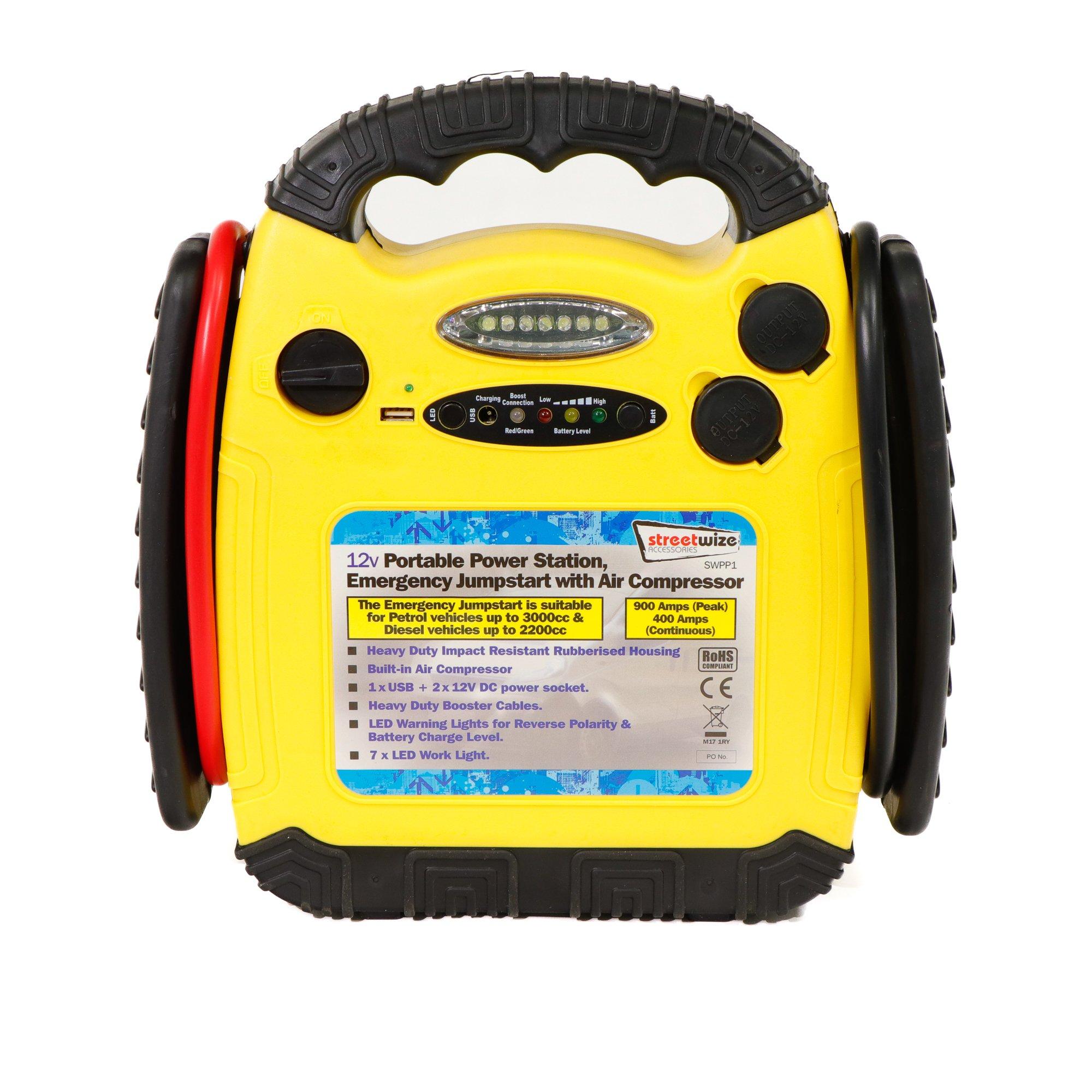 Yellow/Black - Streetwize - 15Ah 12V Portable Power Station & Emergency Jumpst - 2