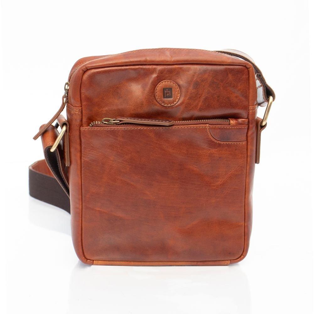 Cognac - PRIMEHIDE Leather - Orion Mens Flight Bag - 1