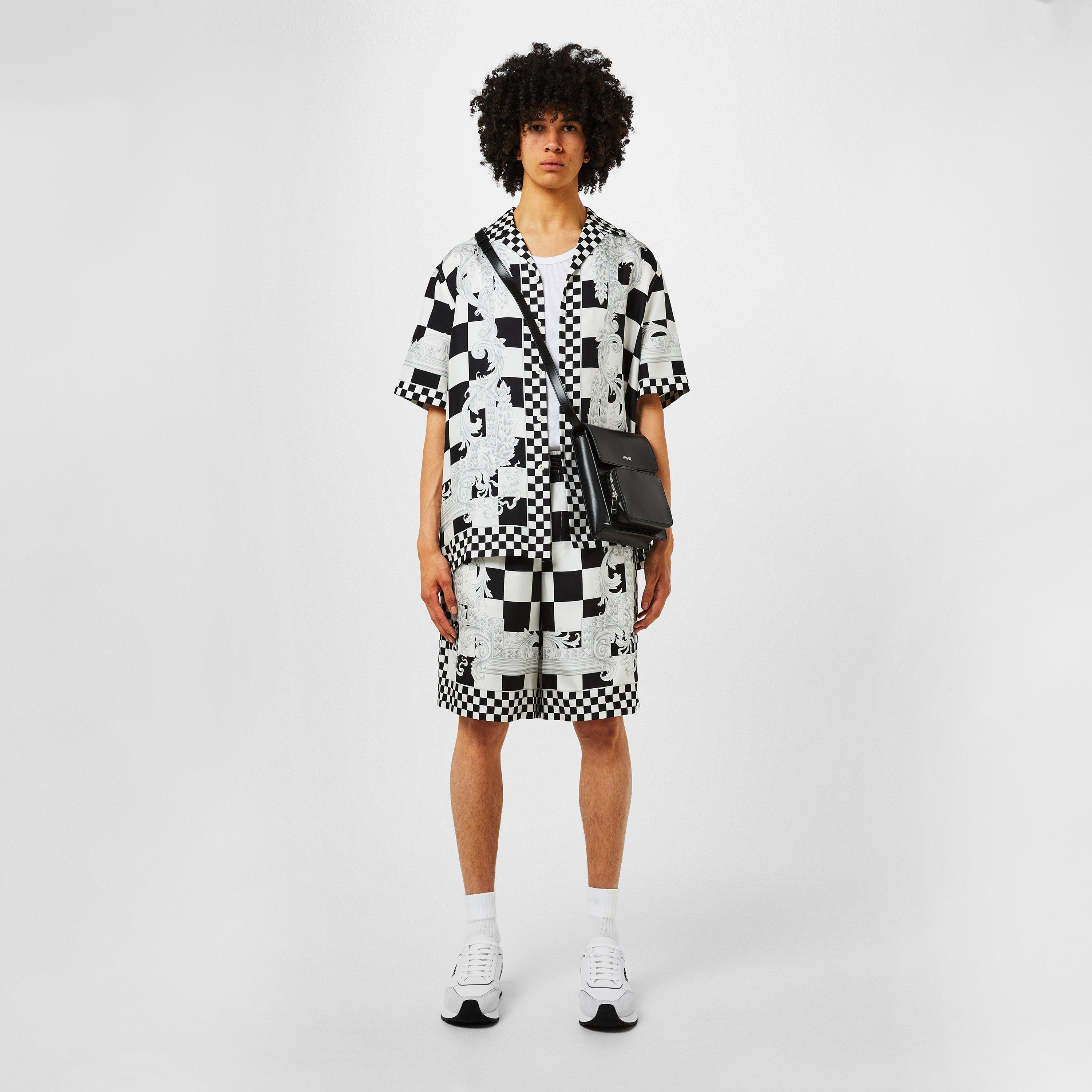 Black-Palladium - Versace - Men's Verti Messenger Bag - 5