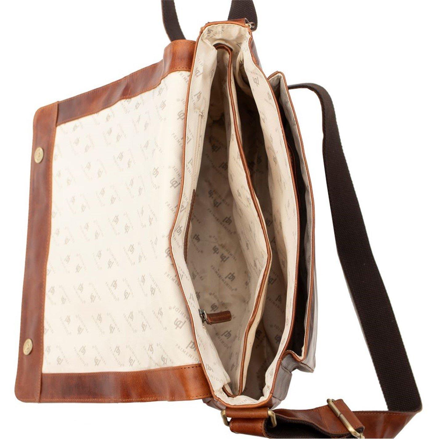Cognac - PRIMEHIDE Leather - Orion Mens Messenger Bag - 2
