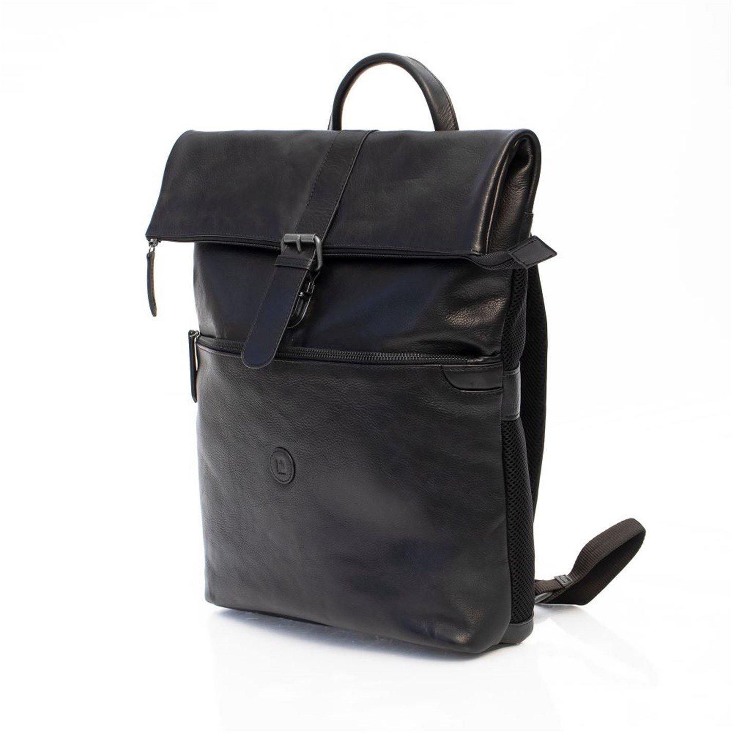 Black - PRIMEHIDE Leather - Orion Roll Top Rucksack - 2