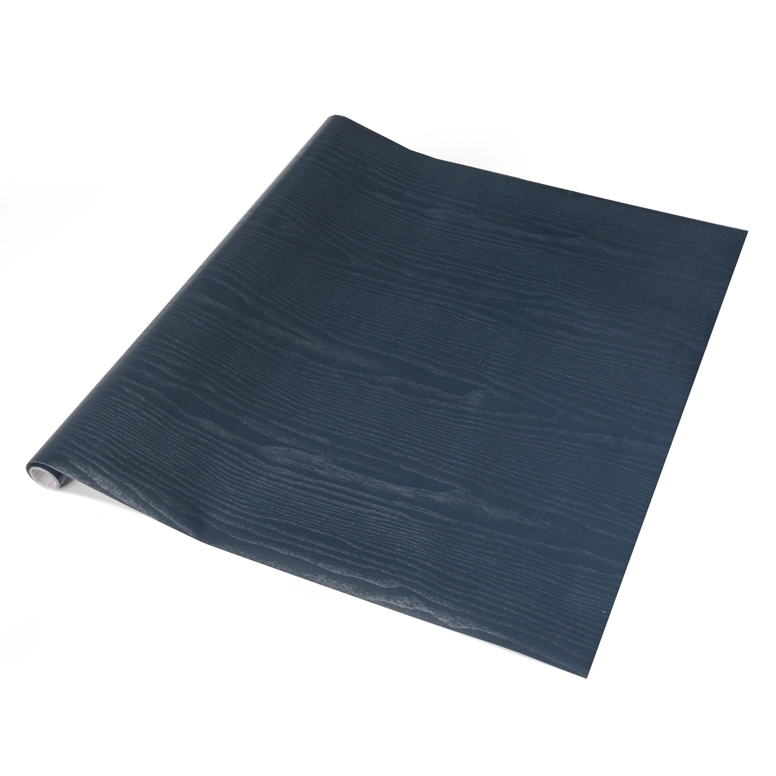 Navy Blue - D C Fix - dc fix Midnight Navy Wood Self Adhesive Vinyl Wrap - 1