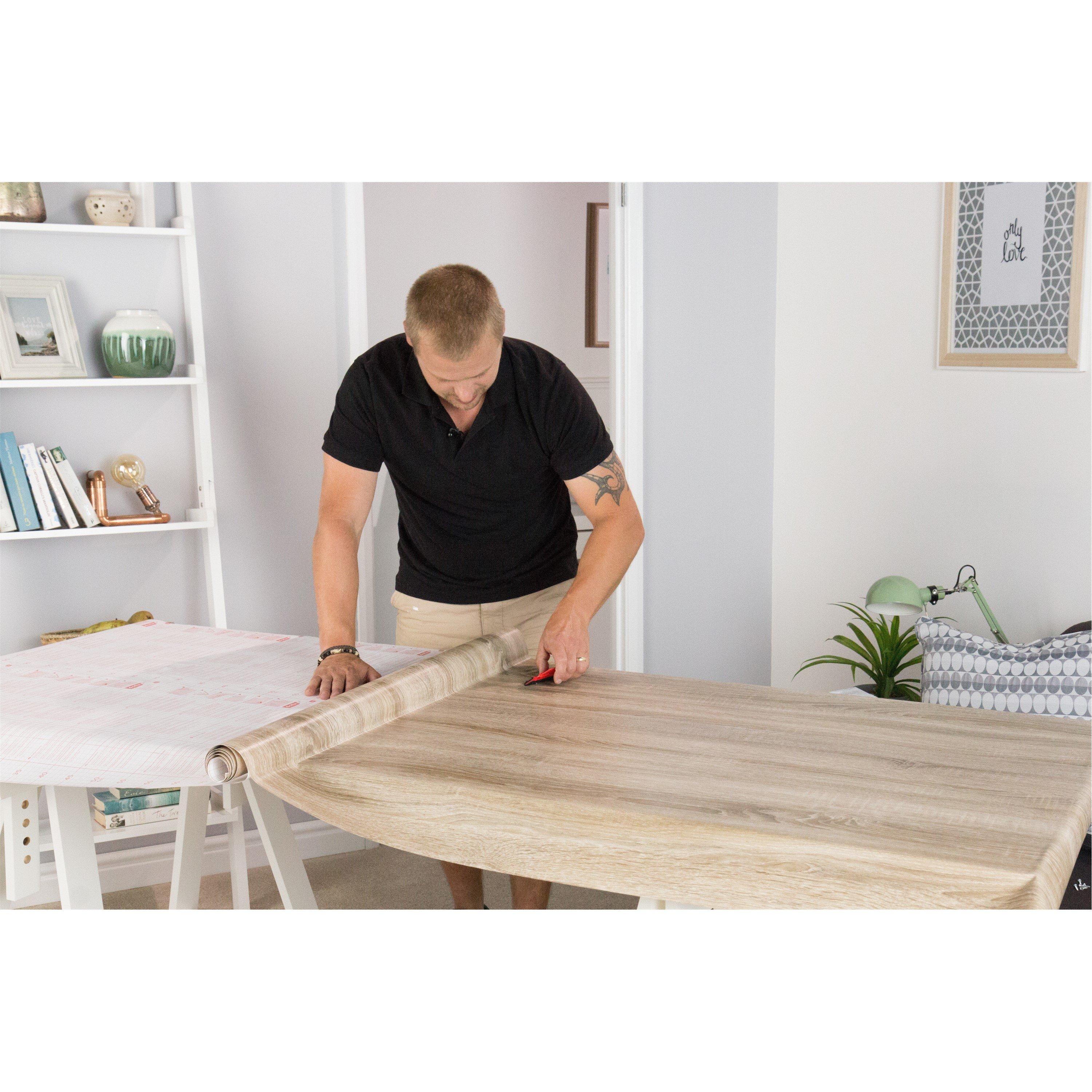 Brown - D C Fix - dc fix Sonoma Oak Light Self Adhesive Vinyl Wrap - 2