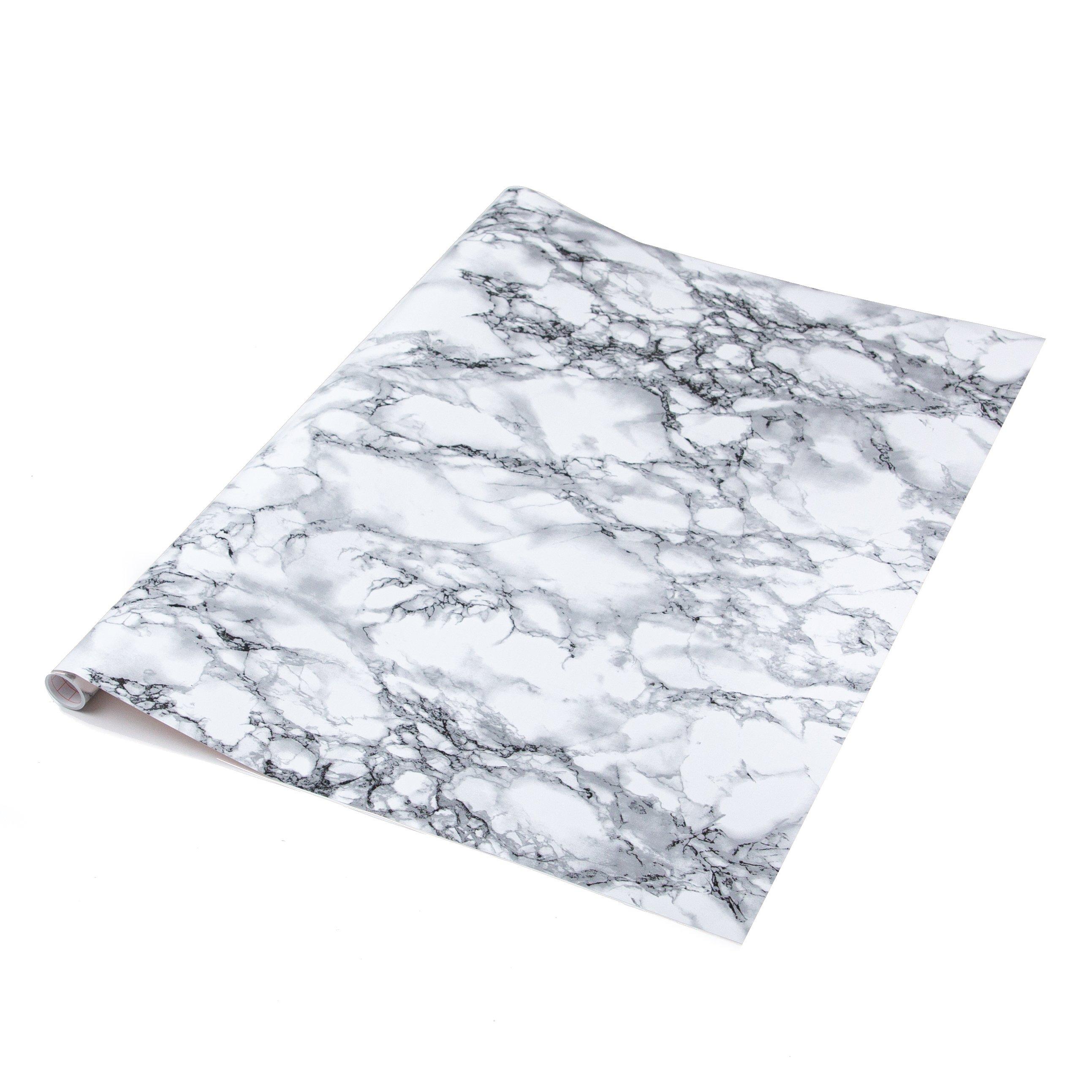White - D C Fix - dc fix Marble White Self Adhesive Vinyl Wrap - 1