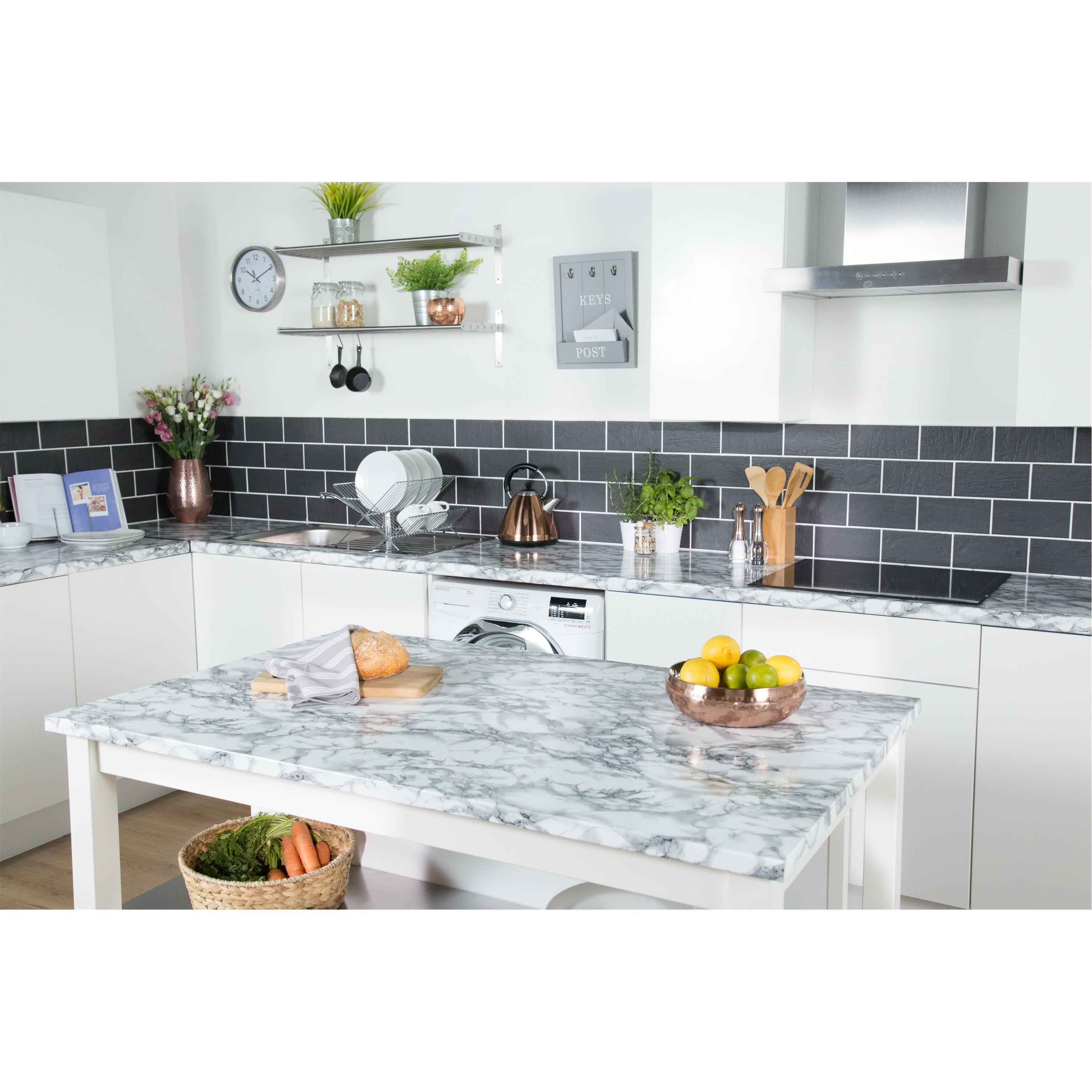 White - D C Fix - dc fix Marble White Self Adhesive Vinyl Wrap - 5