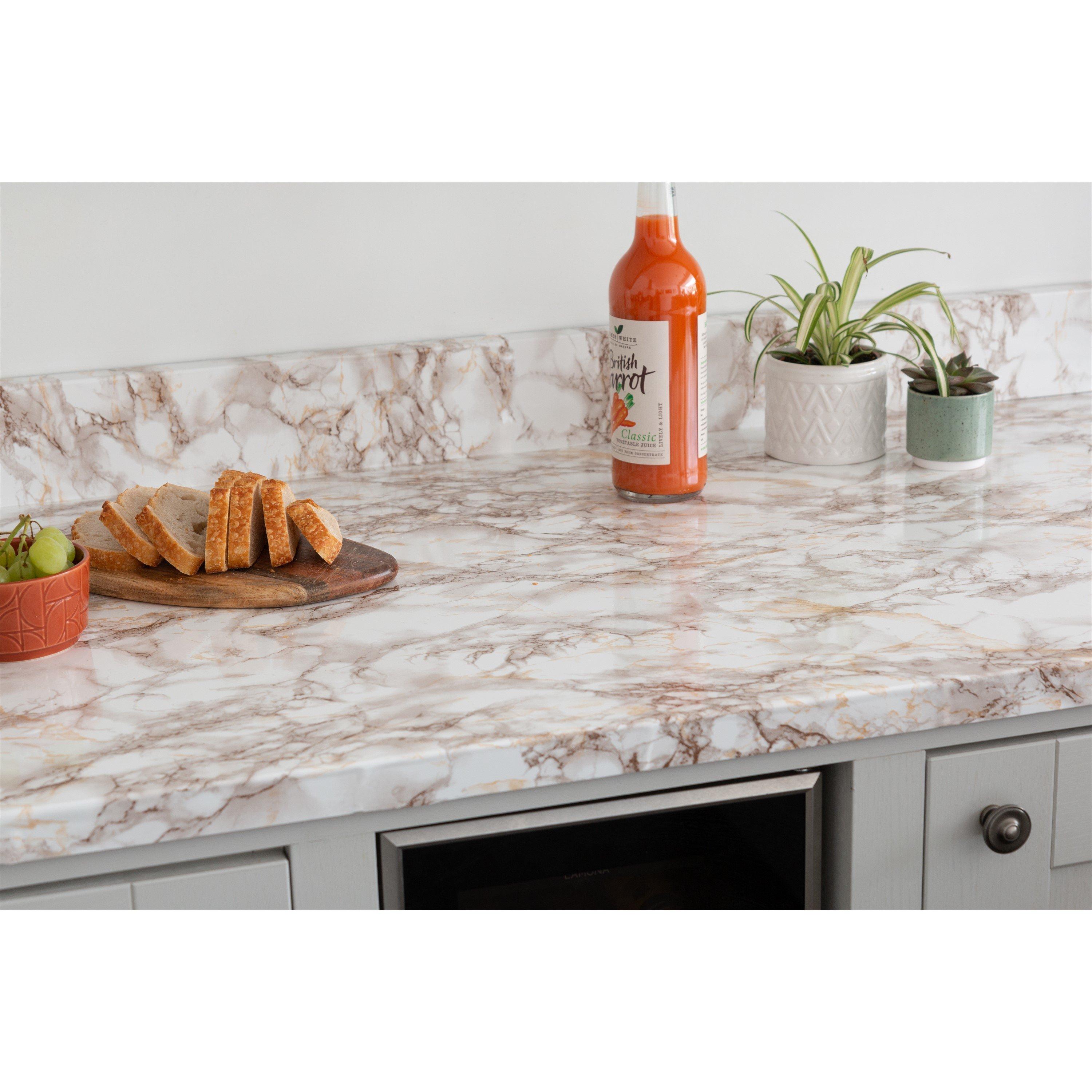 Brown - D C Fix - dc fix Marble Brown Self Adhesive Vinyl Wrap - 3