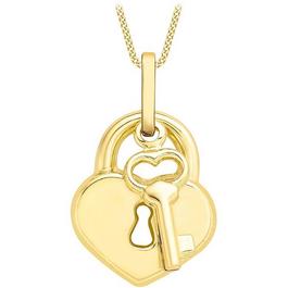 Be You 9ct Gold Padlock & Key Necklace