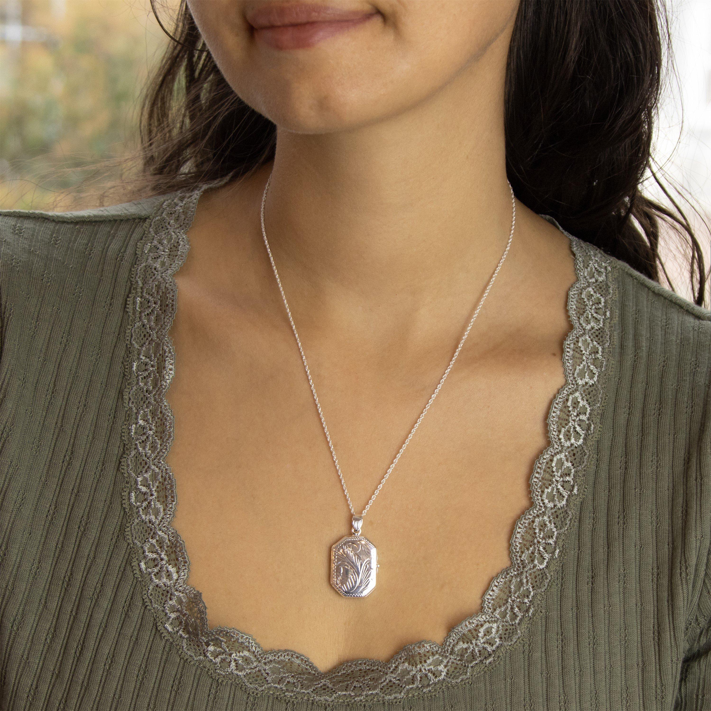 Silver - Be You - Sterling Silver Engraved Locket necklace - 2