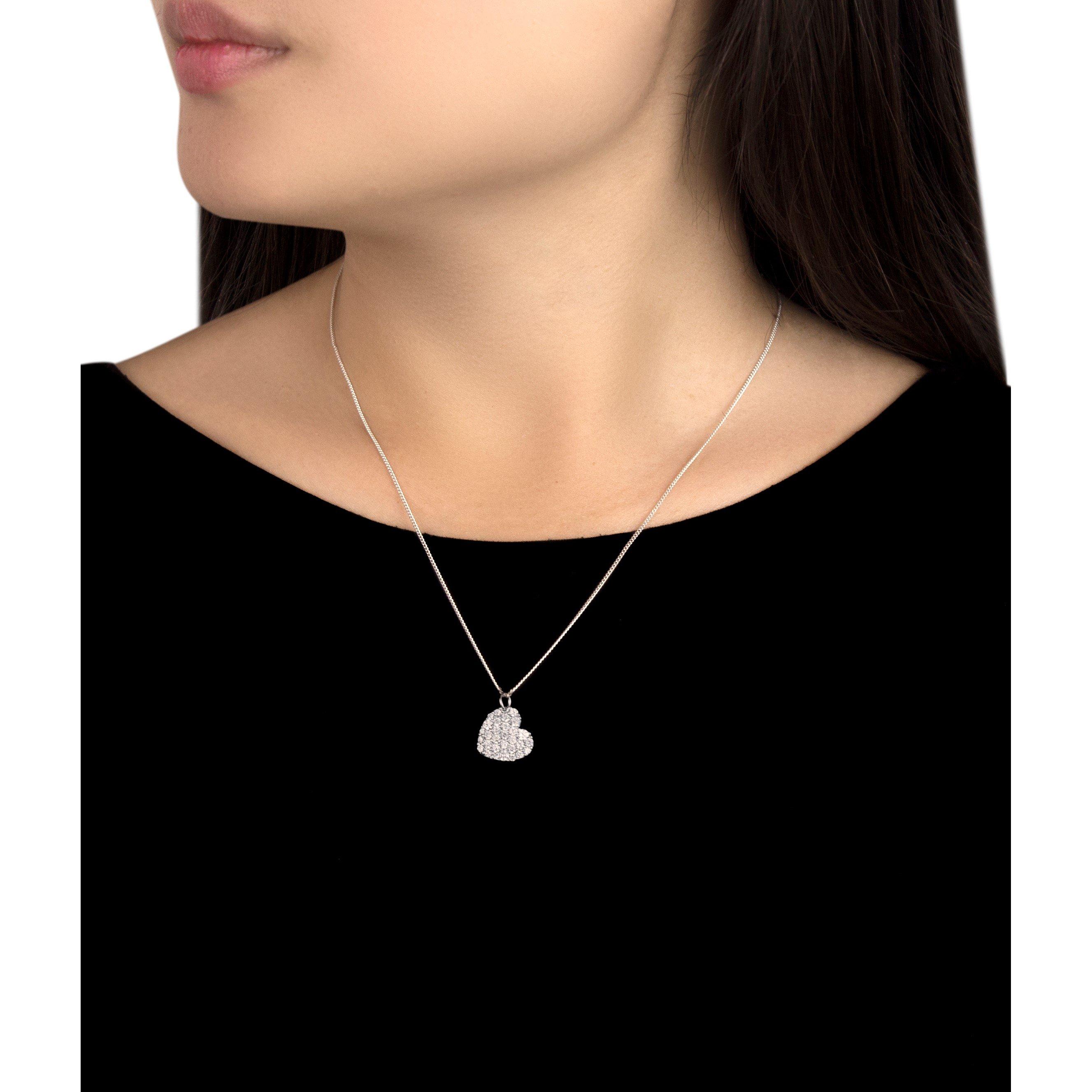 Gold - Be You - 9ct White Gold CZ Heart Necklace - 2