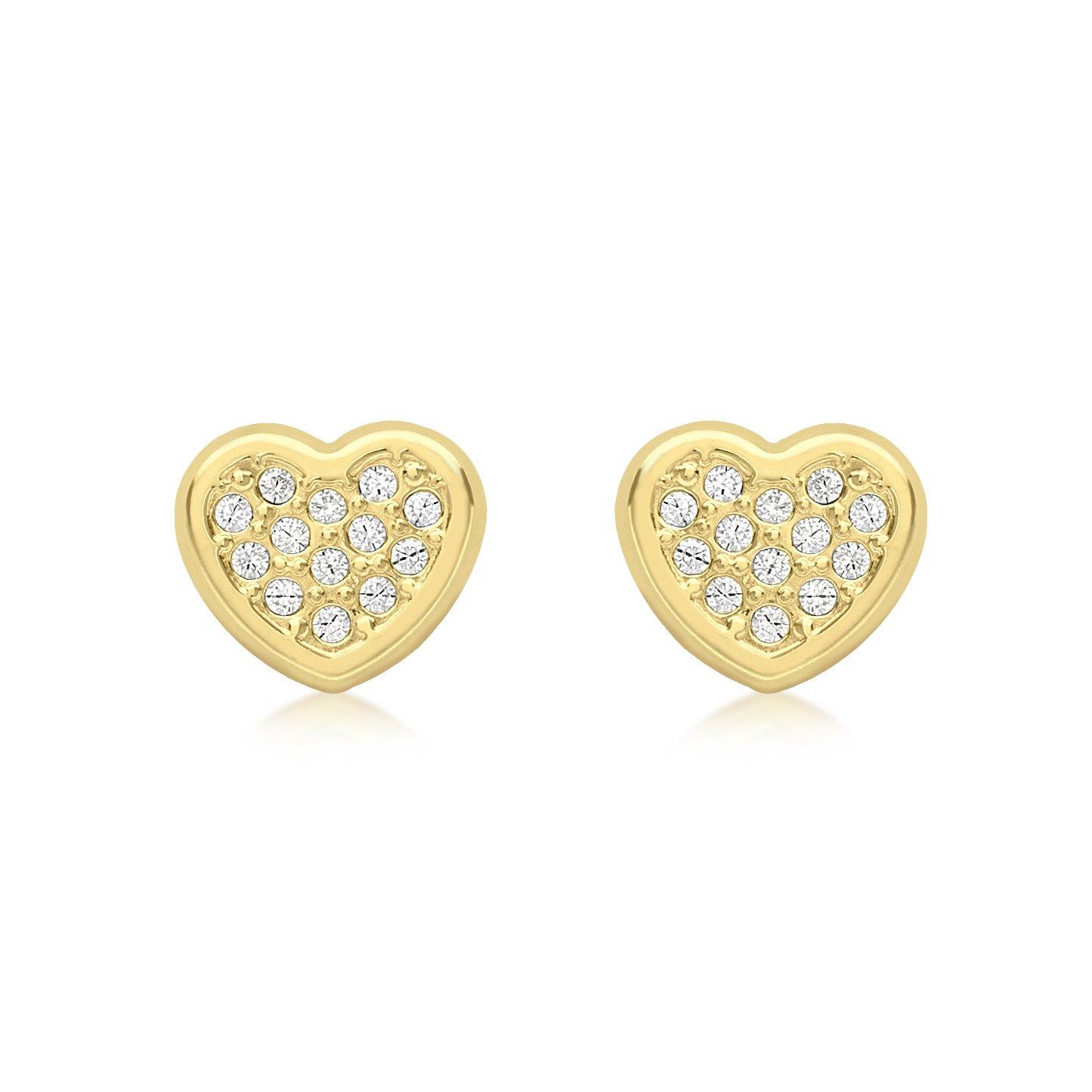 Gold - Be You - 9ct Gold CZ Heart Studs - 1