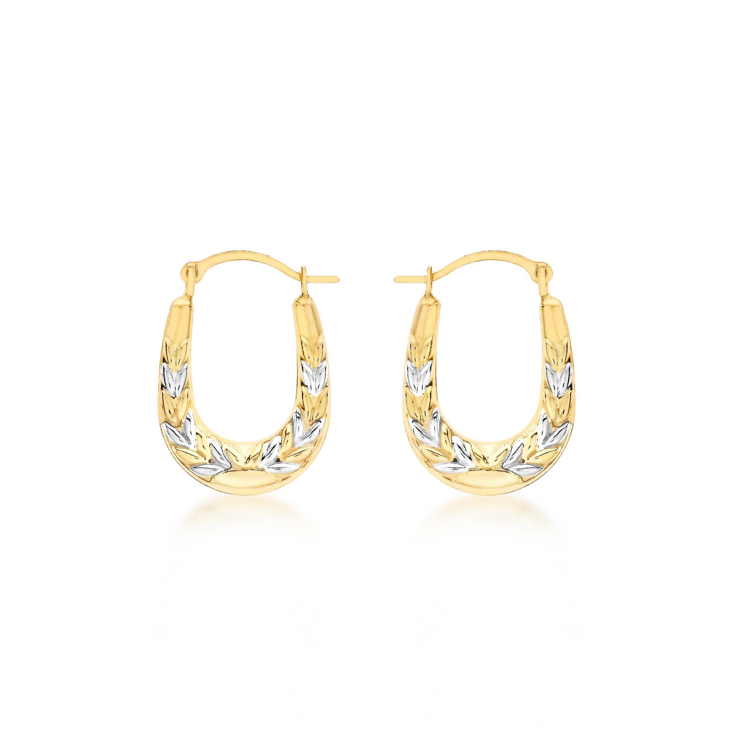 Gold - Be You - 9ct Gold 2-Colour Mini Patterned Hoops - 1