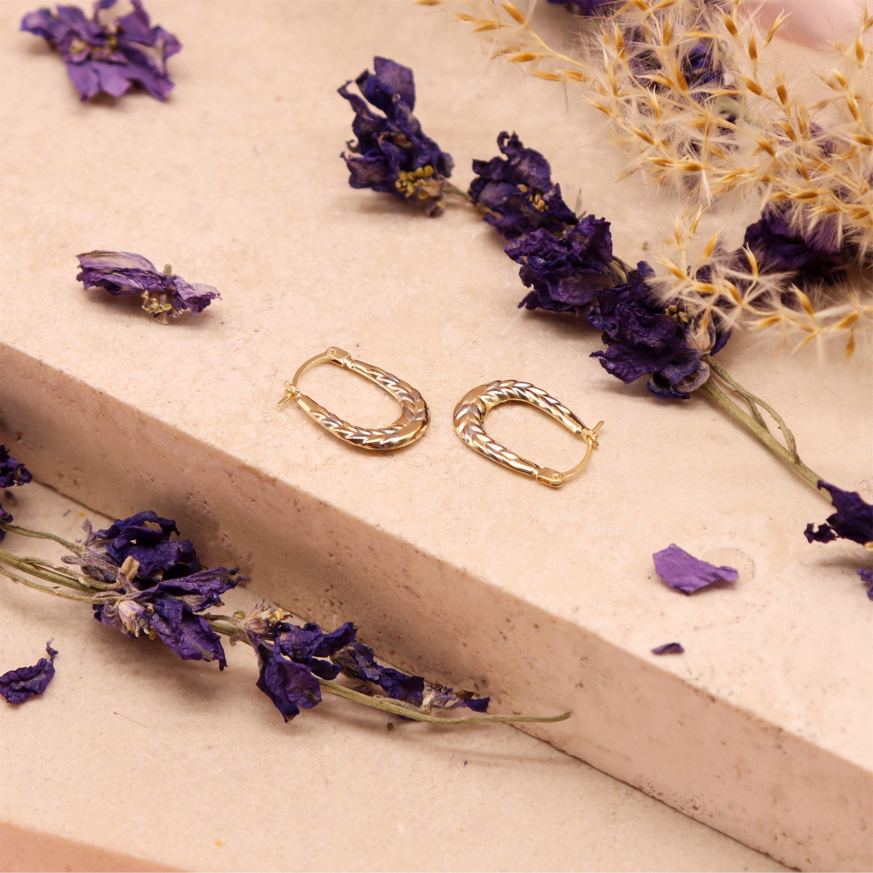 Gold - Be You - 9ct Gold 2-Colour Mini Patterned Hoops - 3