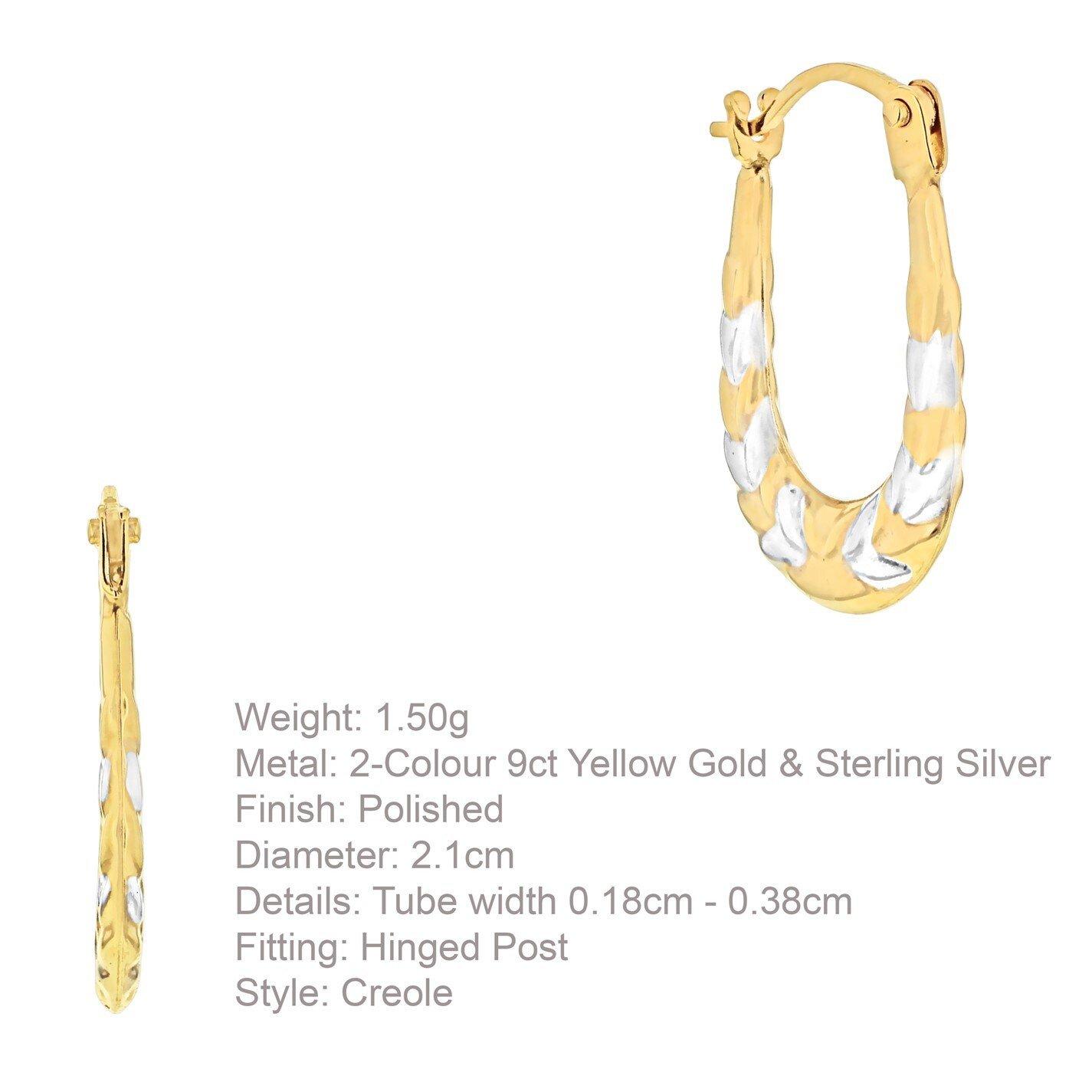 Gold - Be You - 9ct Gold 2-Colour Mini Patterned Hoops - 4