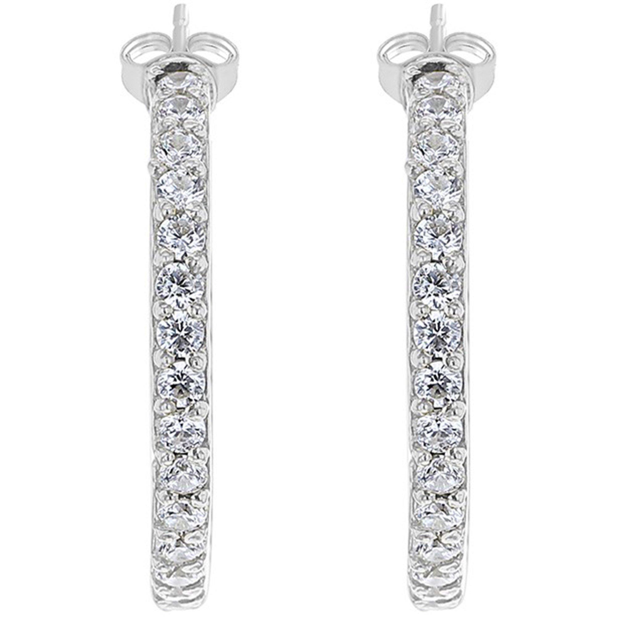 Silver - Be You - Sterling Silver CZ Half-Hoops - 4