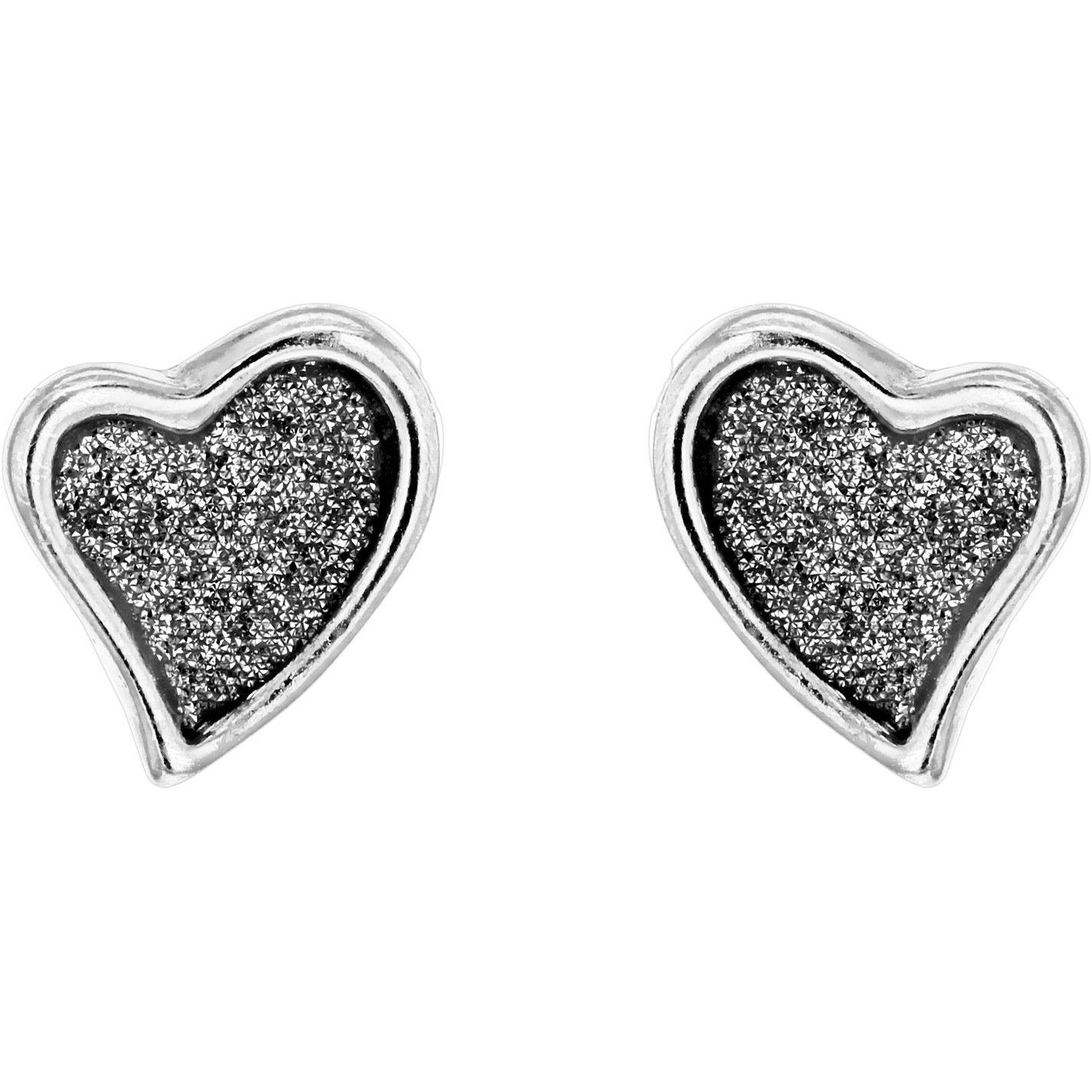 Silver - Be You - Sterling Silver Stardust Heart Studs - 1