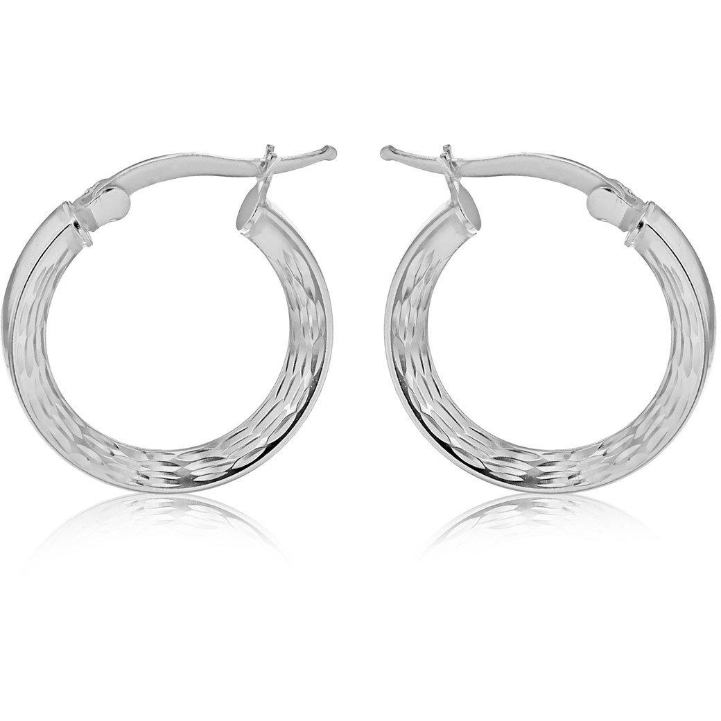 Silver - Be You - Sterling Silver Marquise-Patterned Hoops - 1
