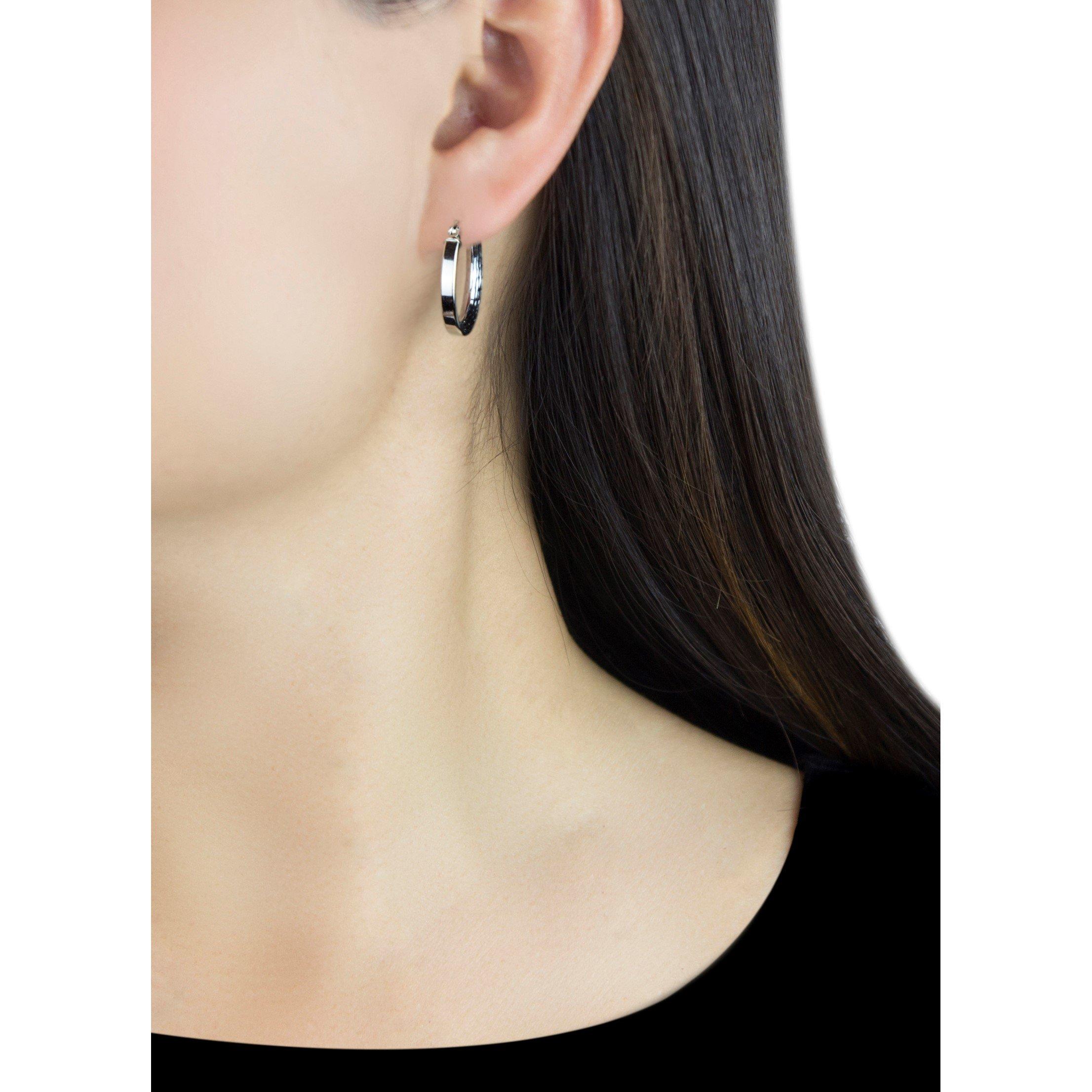 Silver - Be You - Sterling Silver Marquise-Patterned Hoops - 2