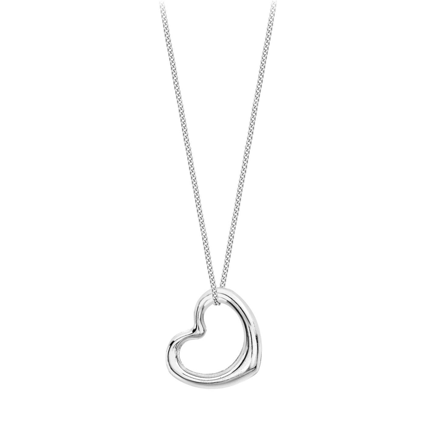 Silver - Be You - Sterling Silver Open Heart Necklace - 1