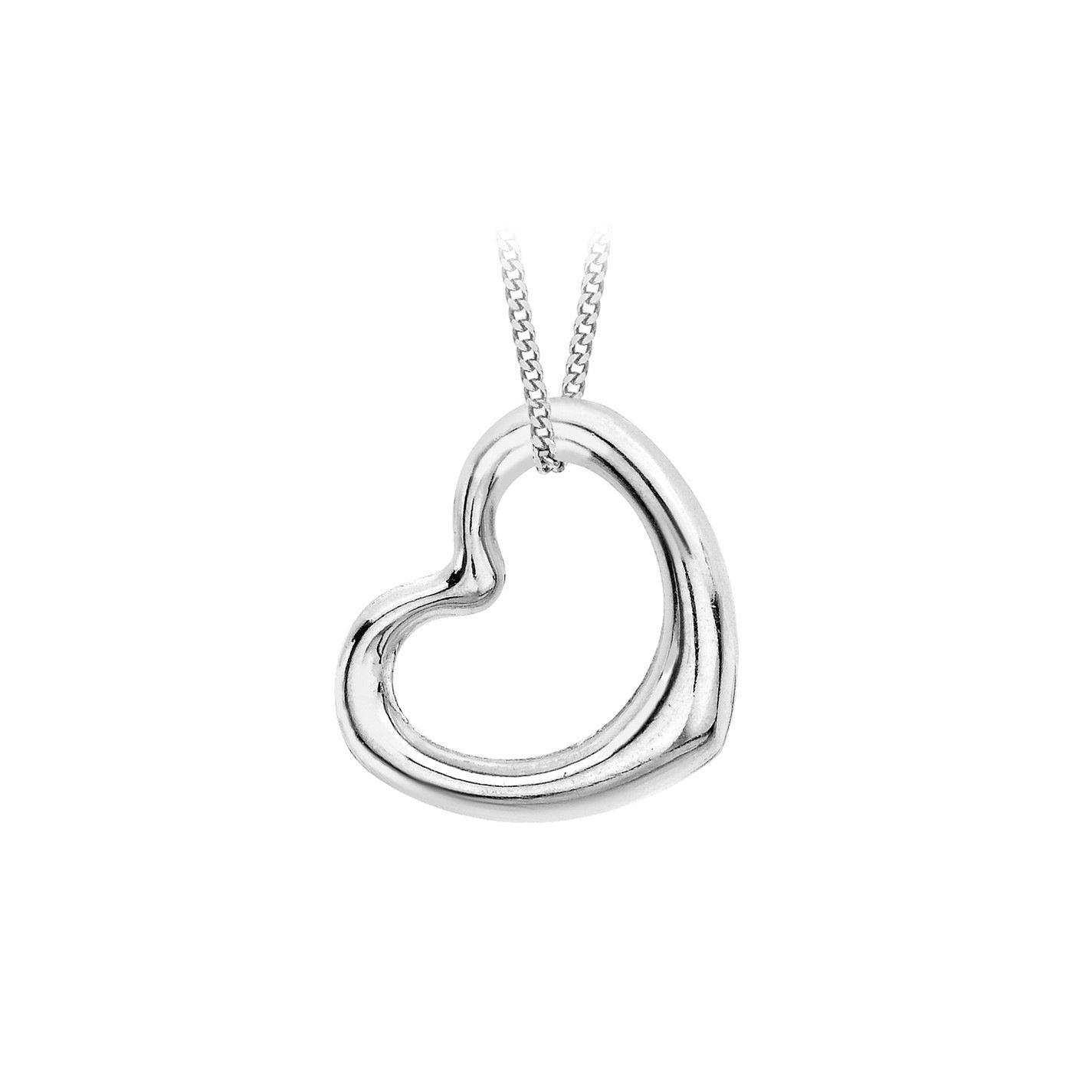 Silver - Be You - Sterling Silver Open Heart Necklace - 3