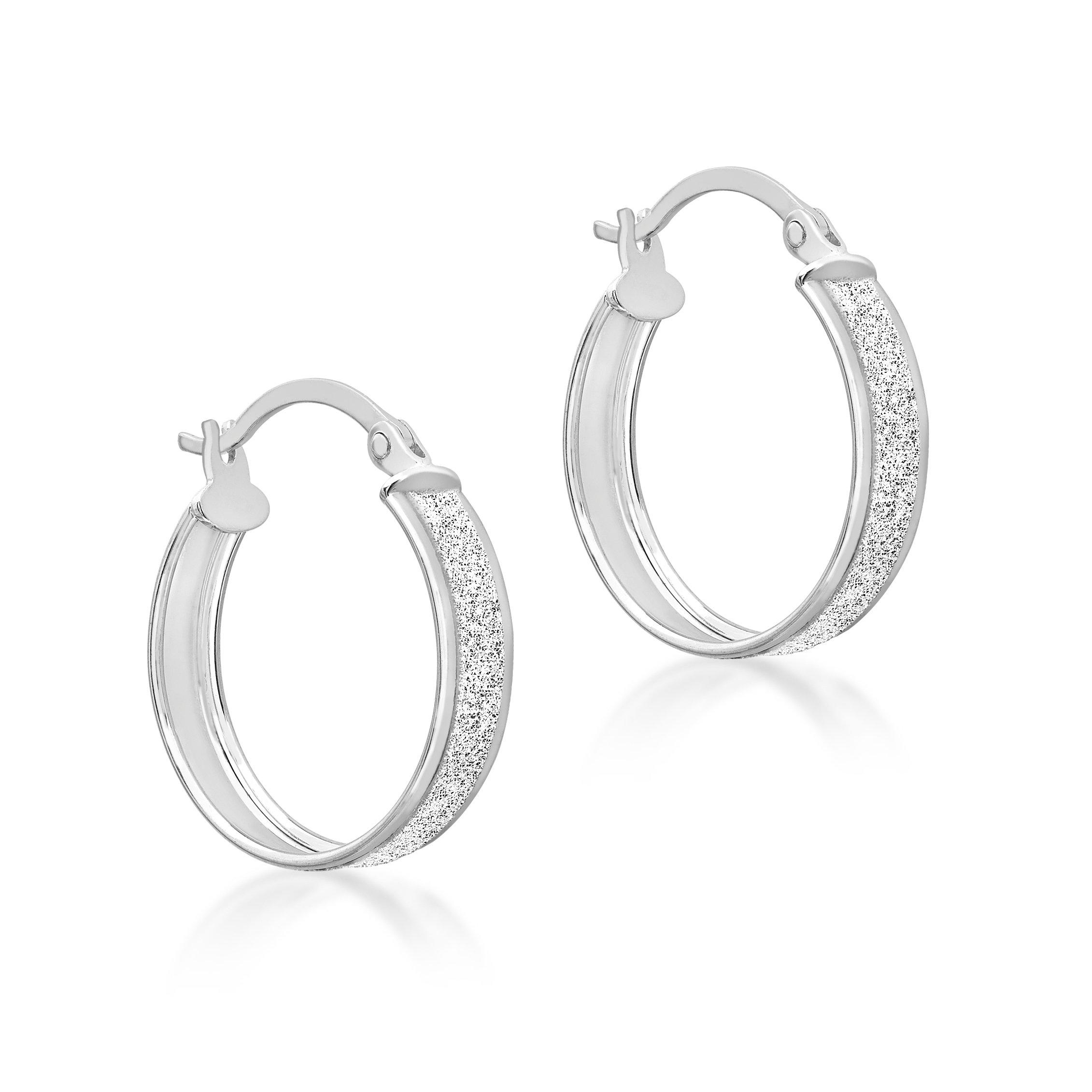 White Gold - Be You - 9ct White Gold Stardust Hoops - 1