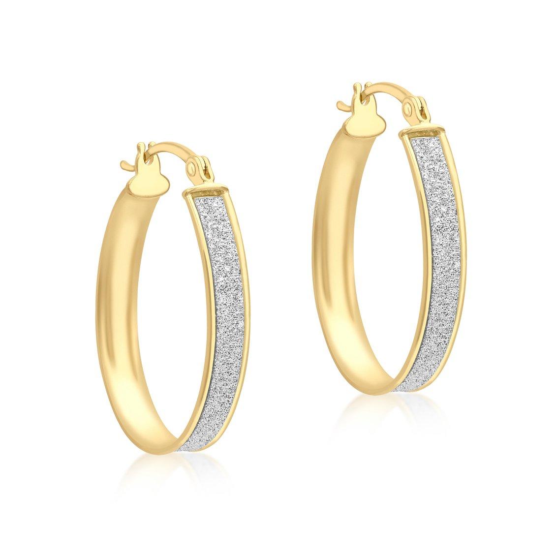 Gold - Be You - 9ct Gold Stardust Oval Hoops - 1