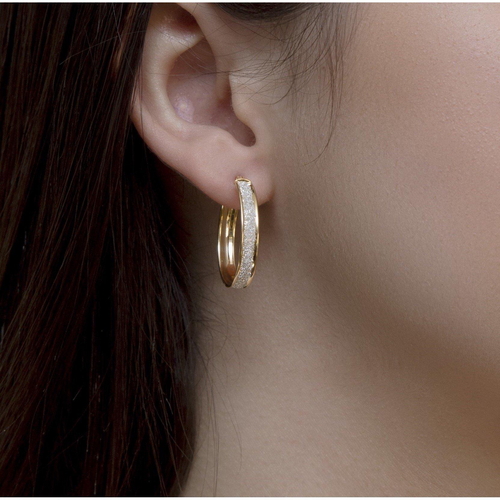 Gold - Be You - 9ct Gold Stardust Oval Hoops - 2