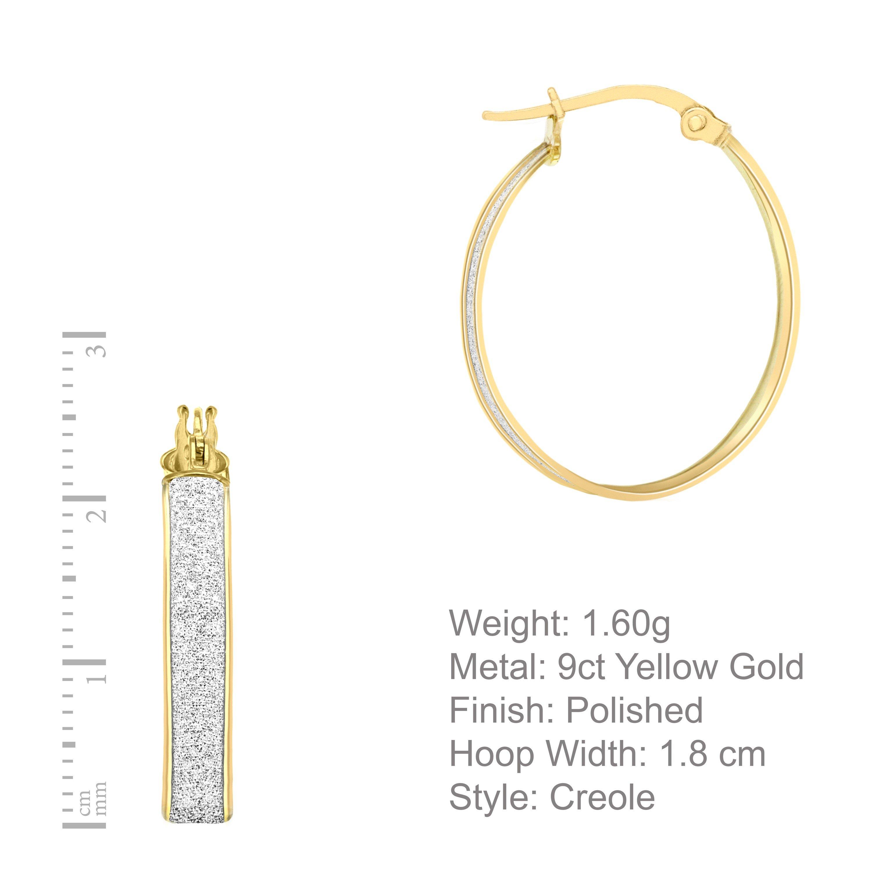 Gold - Be You - 9ct Gold Stardust Oval Hoops - 3