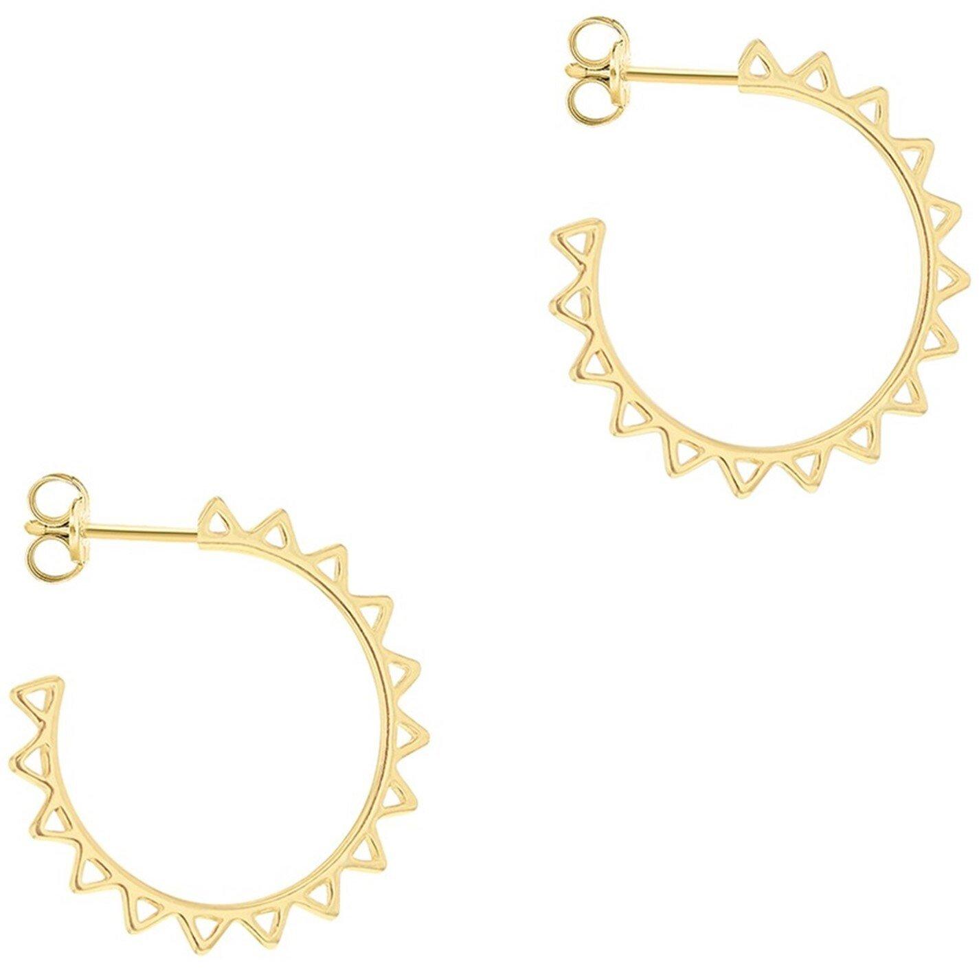 Gold - Be You - Sterling Silver Gold Plated Spiked Half-Hoops - 2