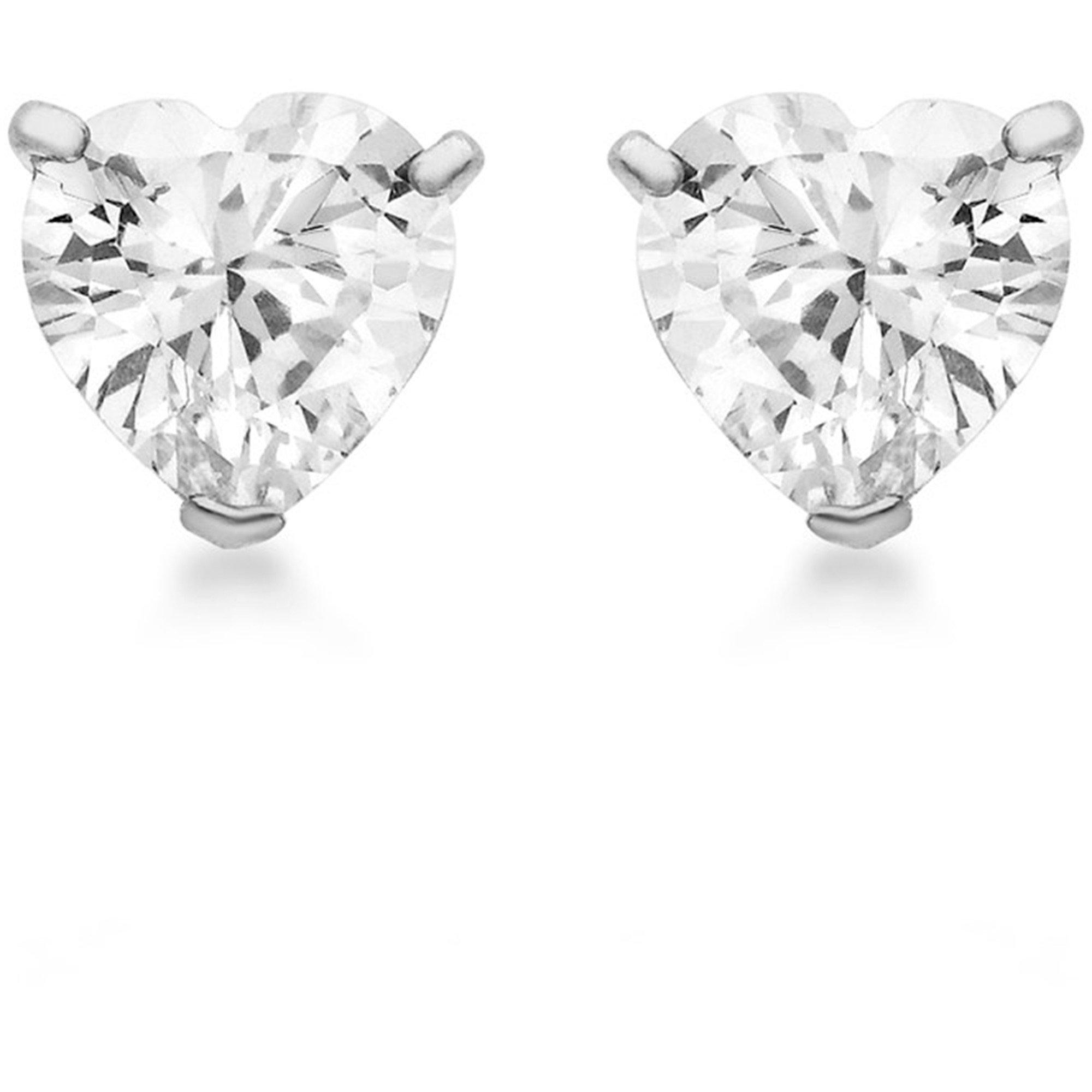 Silver - Be You - Sterling Silver CZ Heart Studs