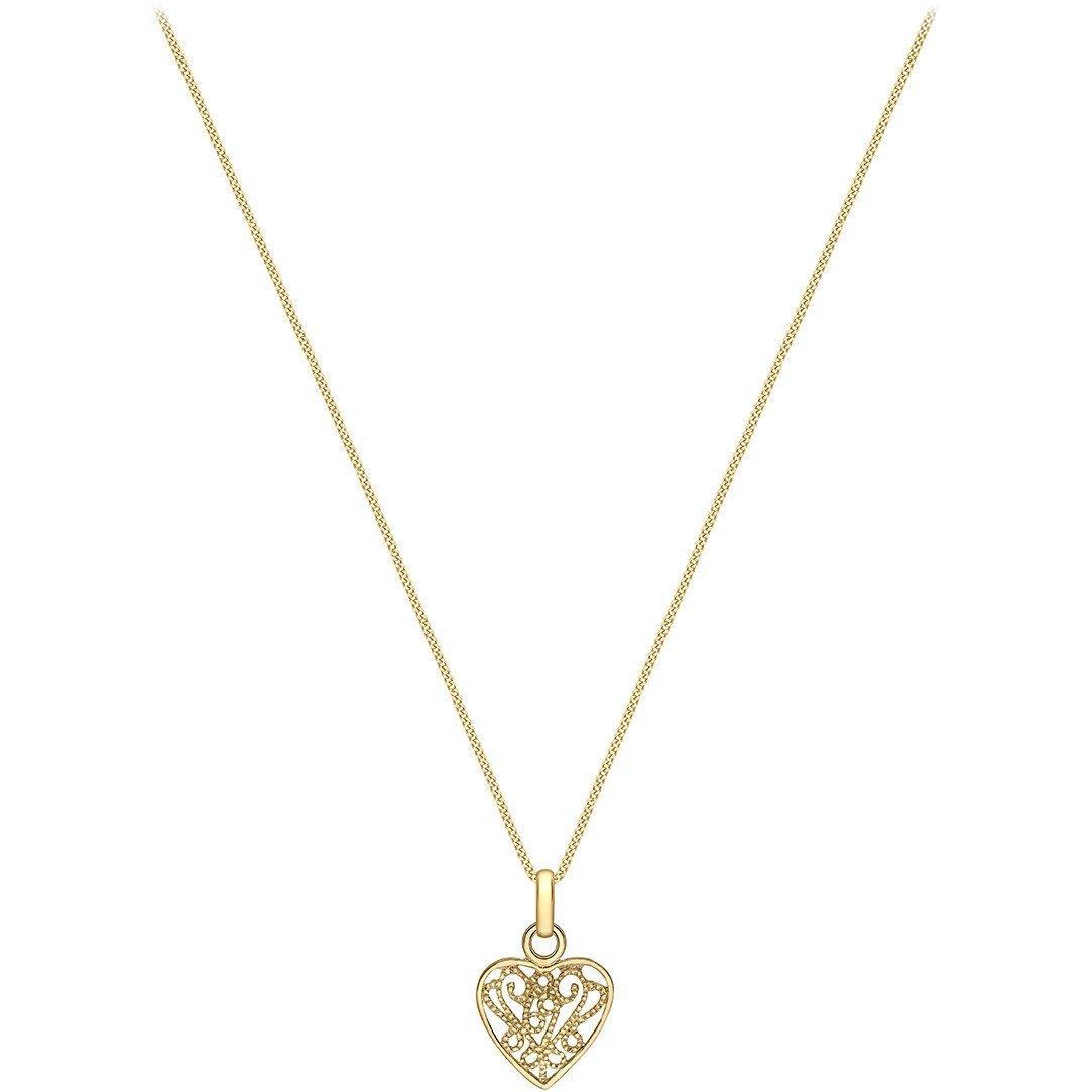Gold - Be You - 9ct Gold Milgrain Heart Necklace - 3