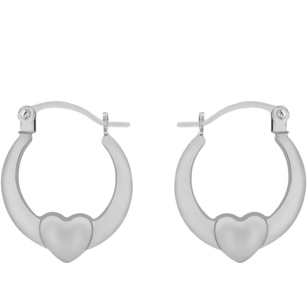 Silver - Be You - Sterling Silver Mini Heart Hoops - 1