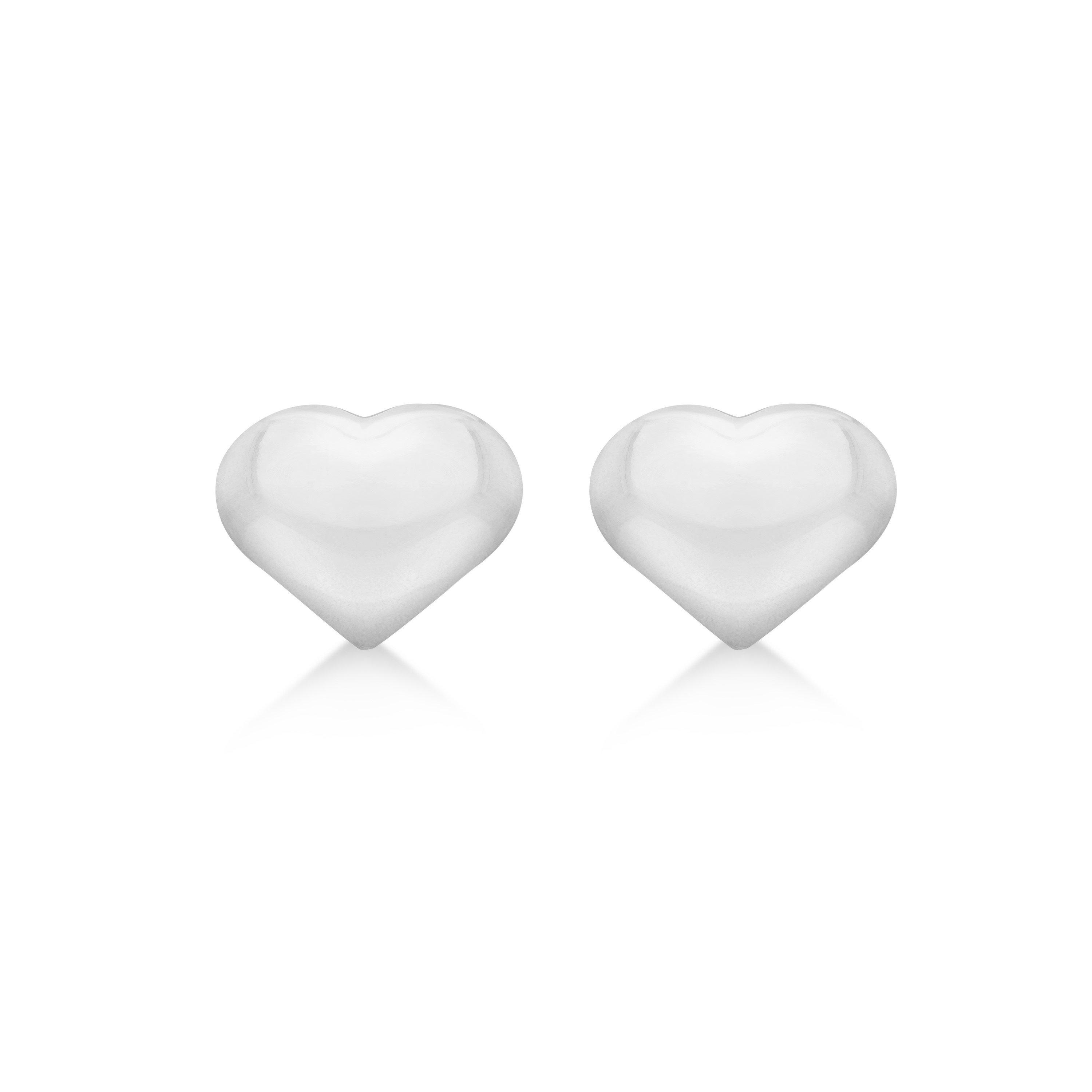 Silver - Be You - Sterling Silver Puffed Heart Studs - 1