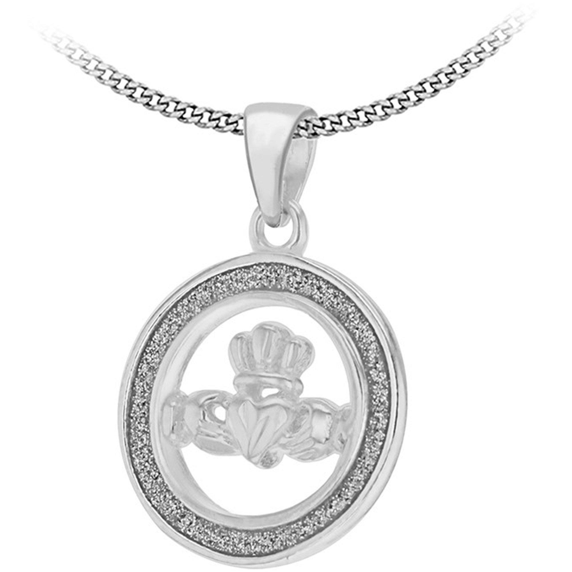 Silver - Be You - Sterling Silver Stardust Claddagh Necklace - 1