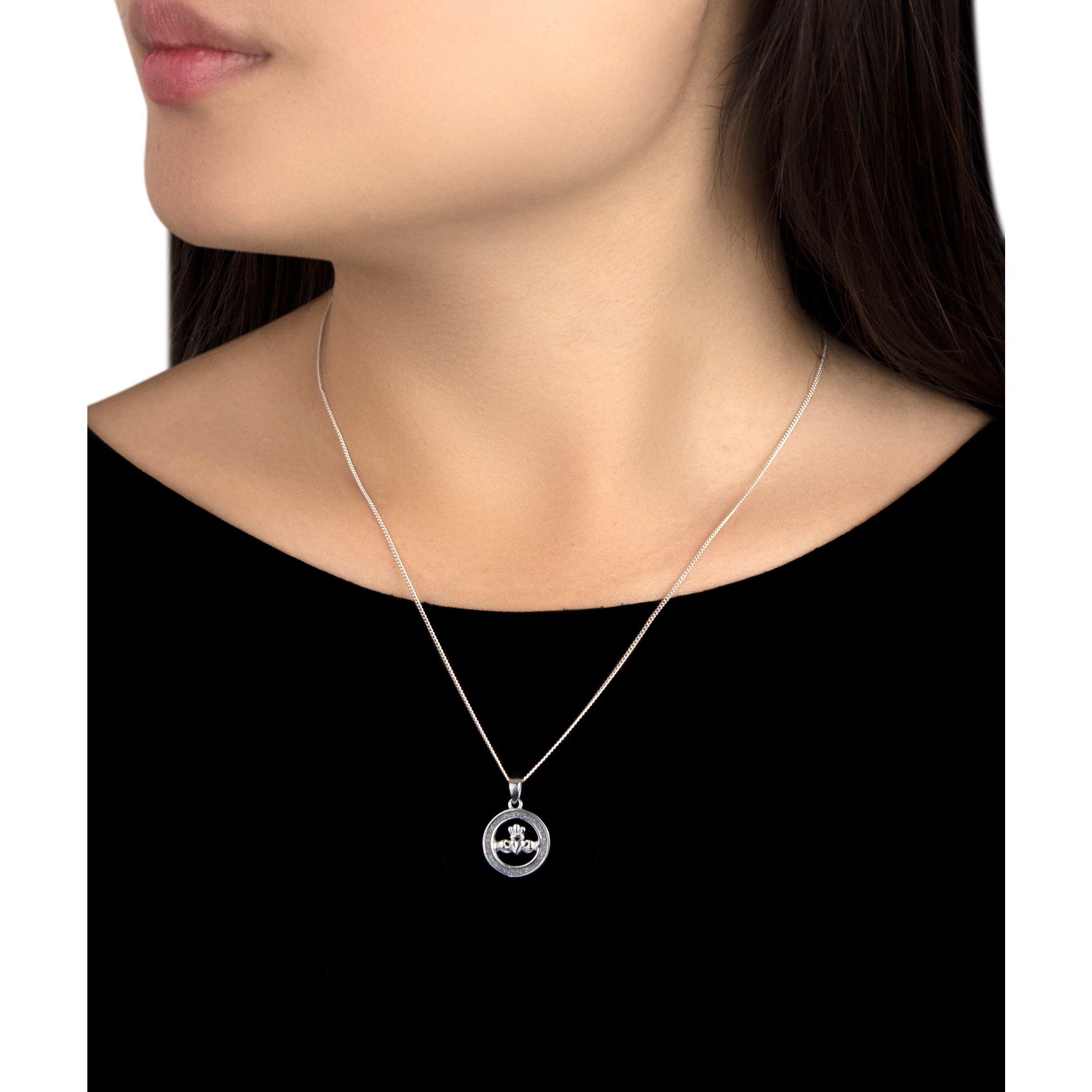 Silver - Be You - Sterling Silver Stardust Claddagh Necklace - 2