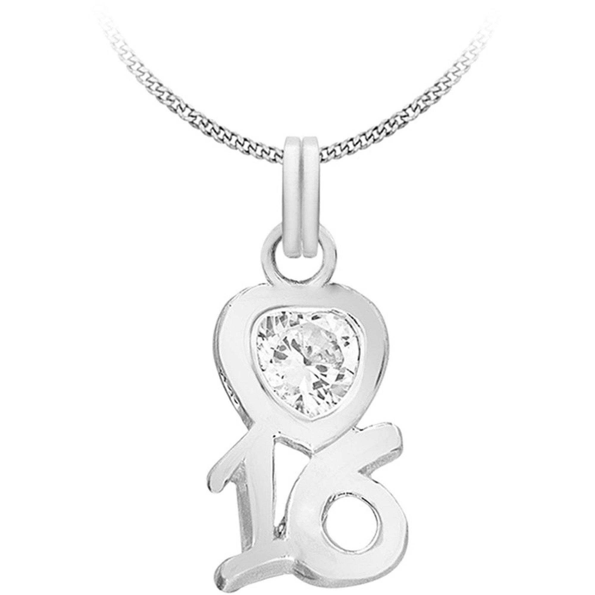 Silver - Be You - Sterling Silver CZ 16 Necklace