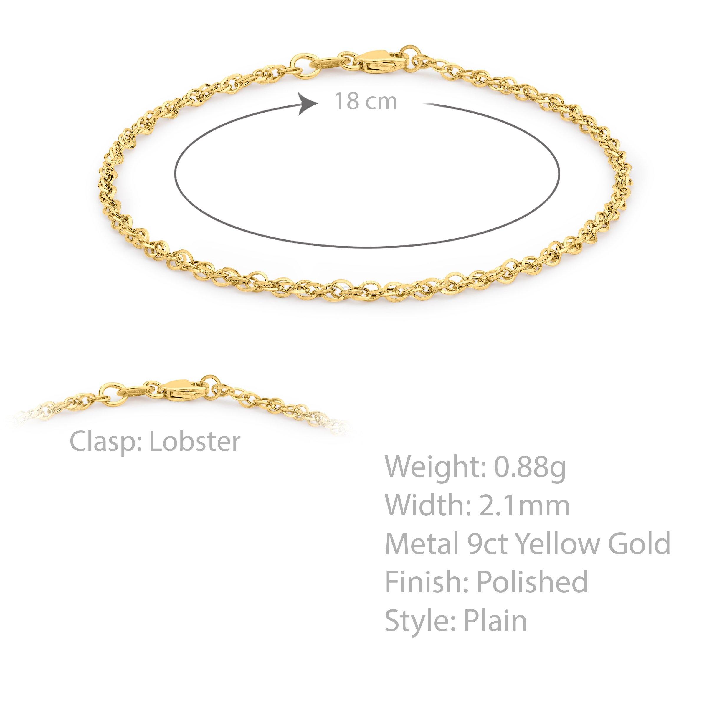 Gold - Be You - 9ct Gold Prince of Wales Bracelet - 3