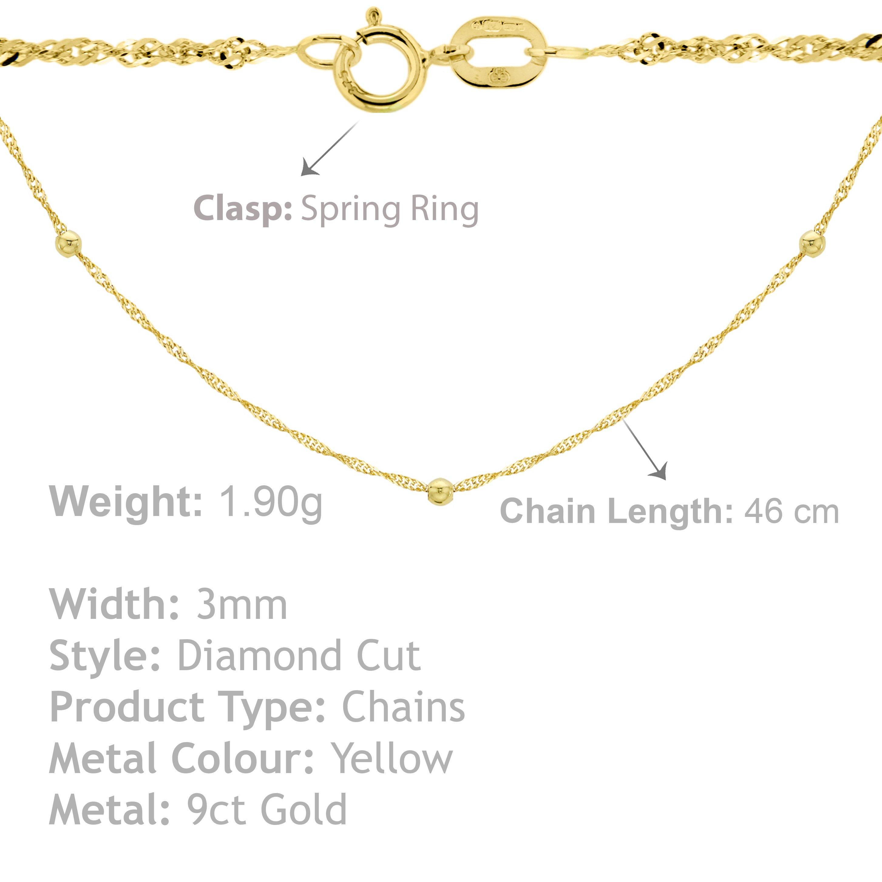 Gold - Be You - 9ct Gold Ball & Twist Curb Chain - 3