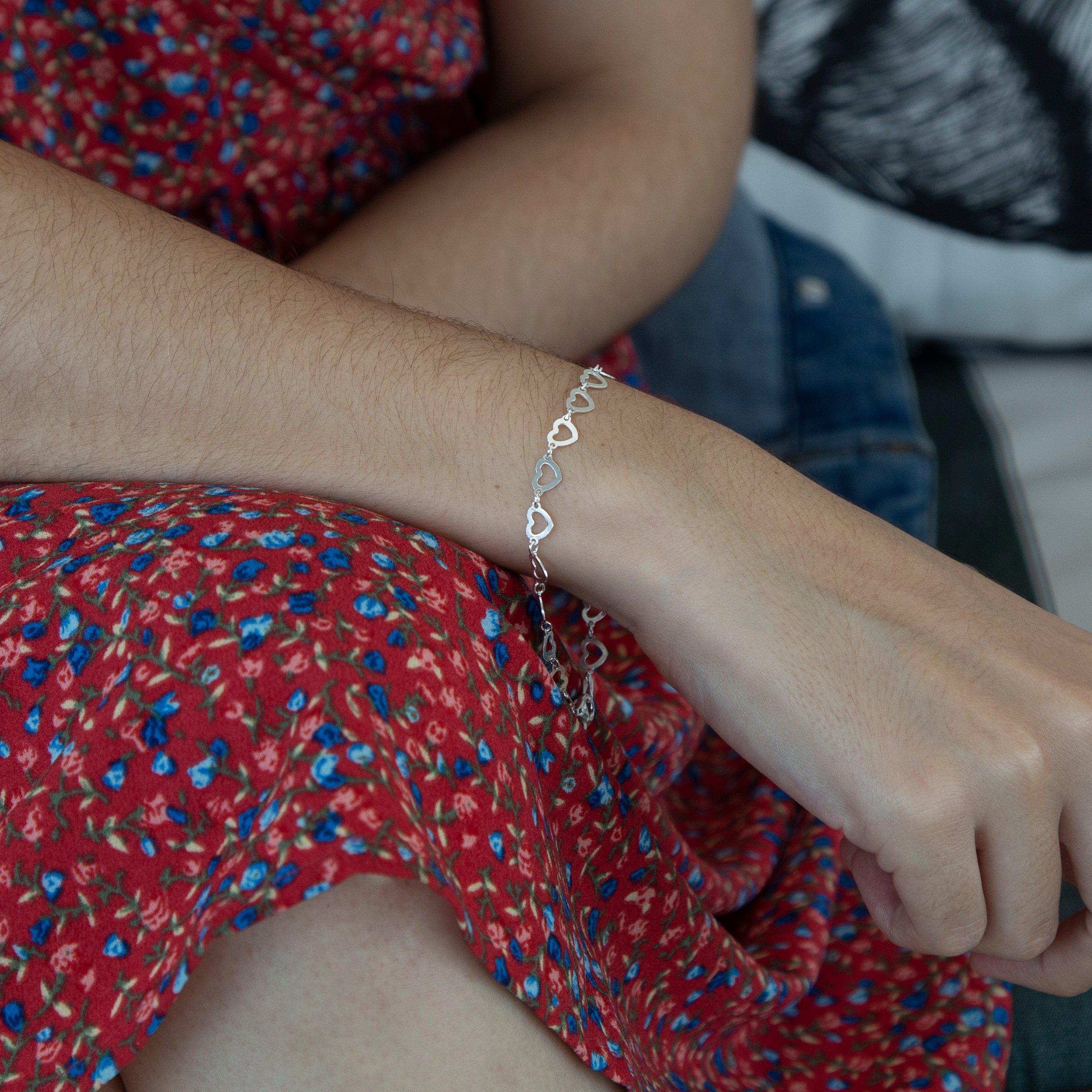 Silver - Be You - Sterling Silver Heart Link Bracelet - 2