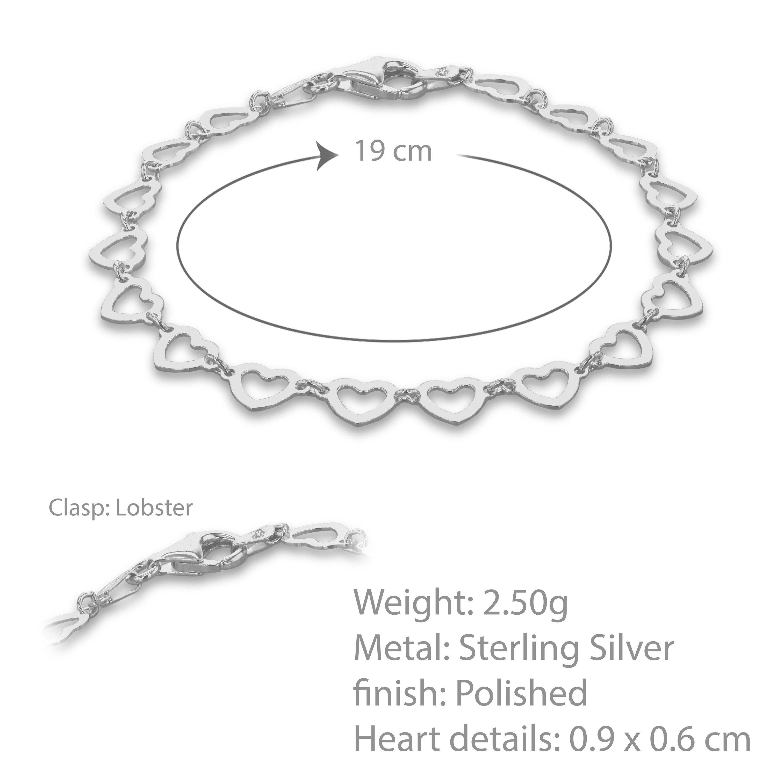 Silver - Be You - Sterling Silver Heart Link Bracelet - 3