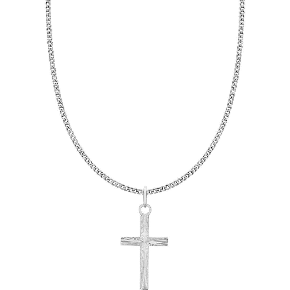 Silver - Be You - Sterling Silver Diamond Cut Cross Chain