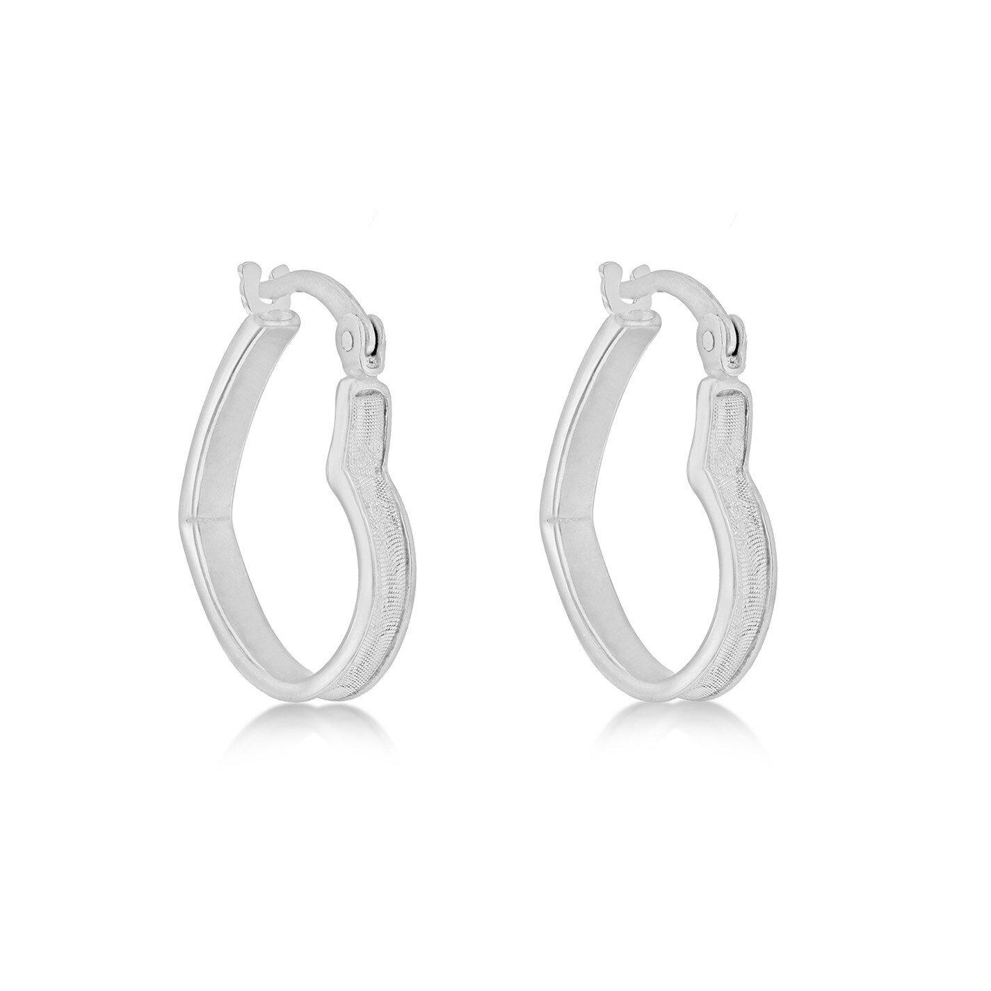 Silver - Be You - Sterling Silver Stardust Heart Hoops - 1