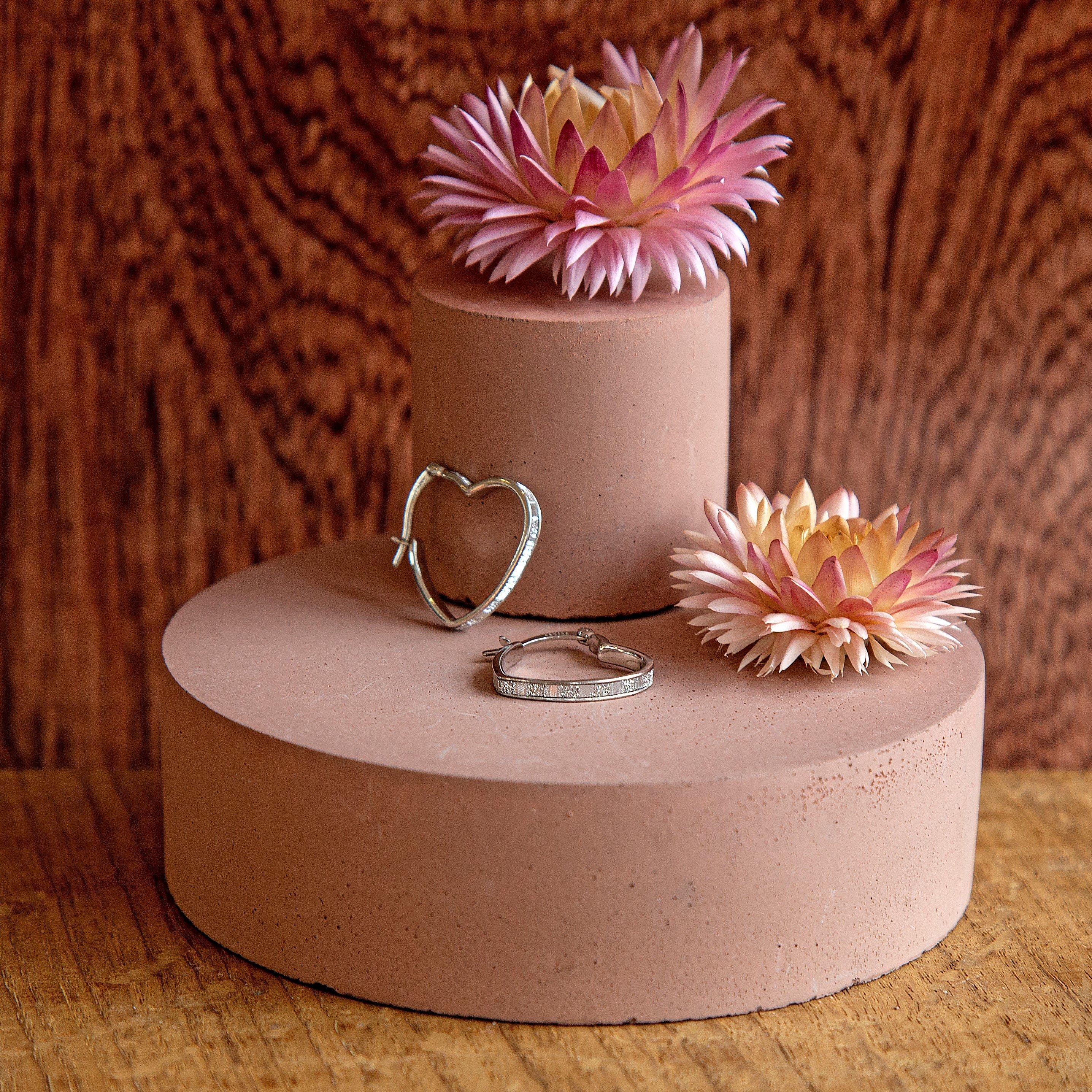 Silver - Be You - Sterling Silver Stardust Heart Hoops - 3