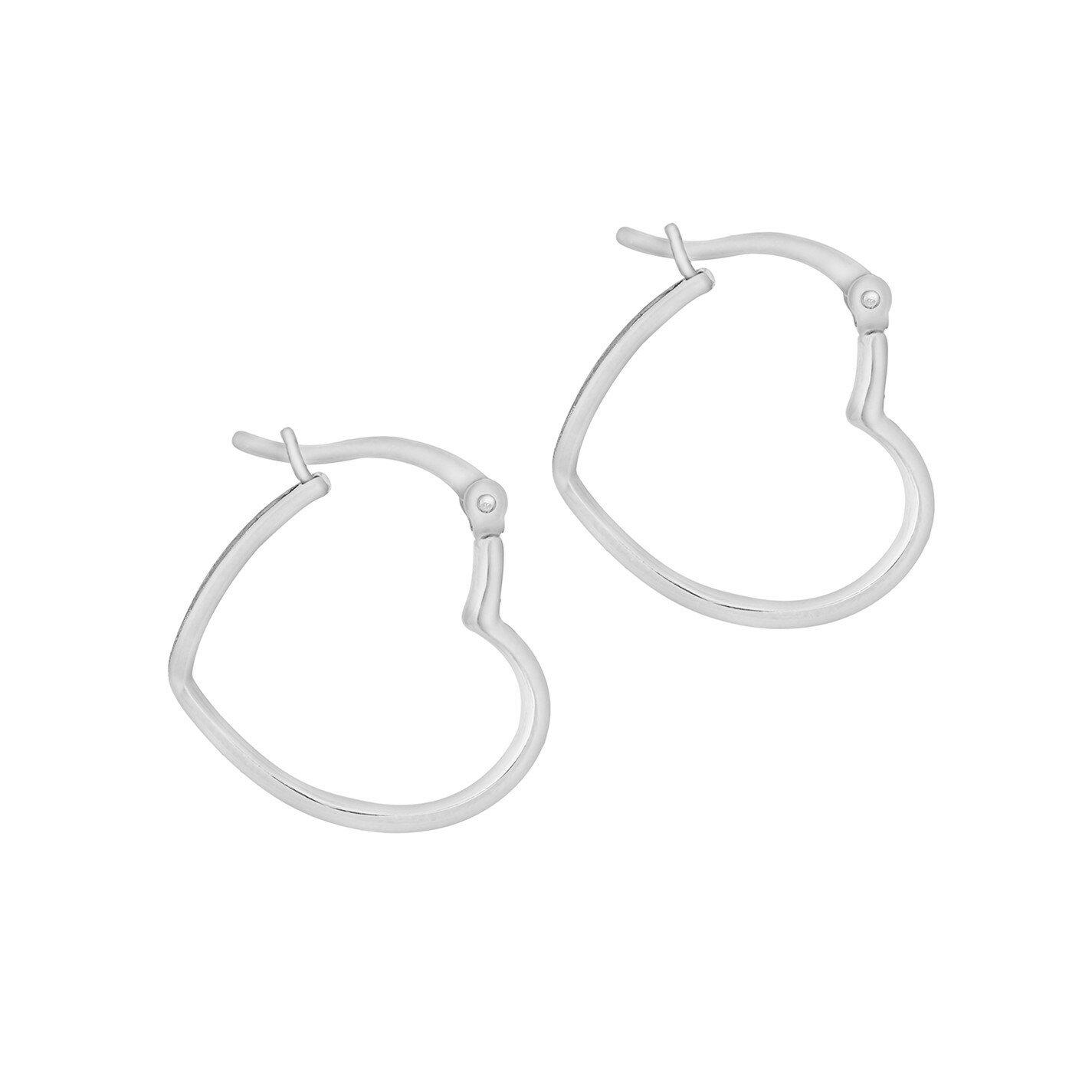 Silver - Be You - Sterling Silver Stardust Heart Hoops - 4