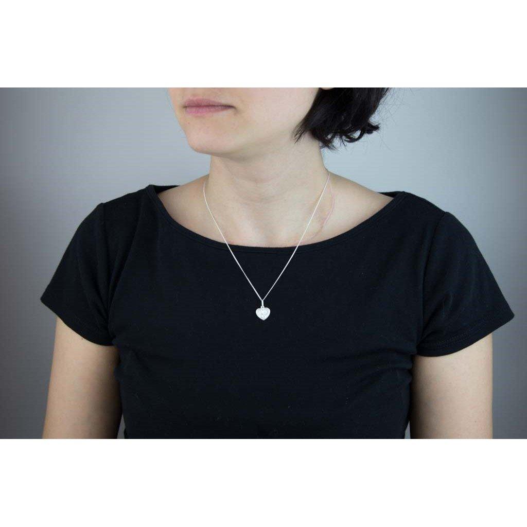 Silver - Be You - Sterling Silver Angle Heart Necklace - 2