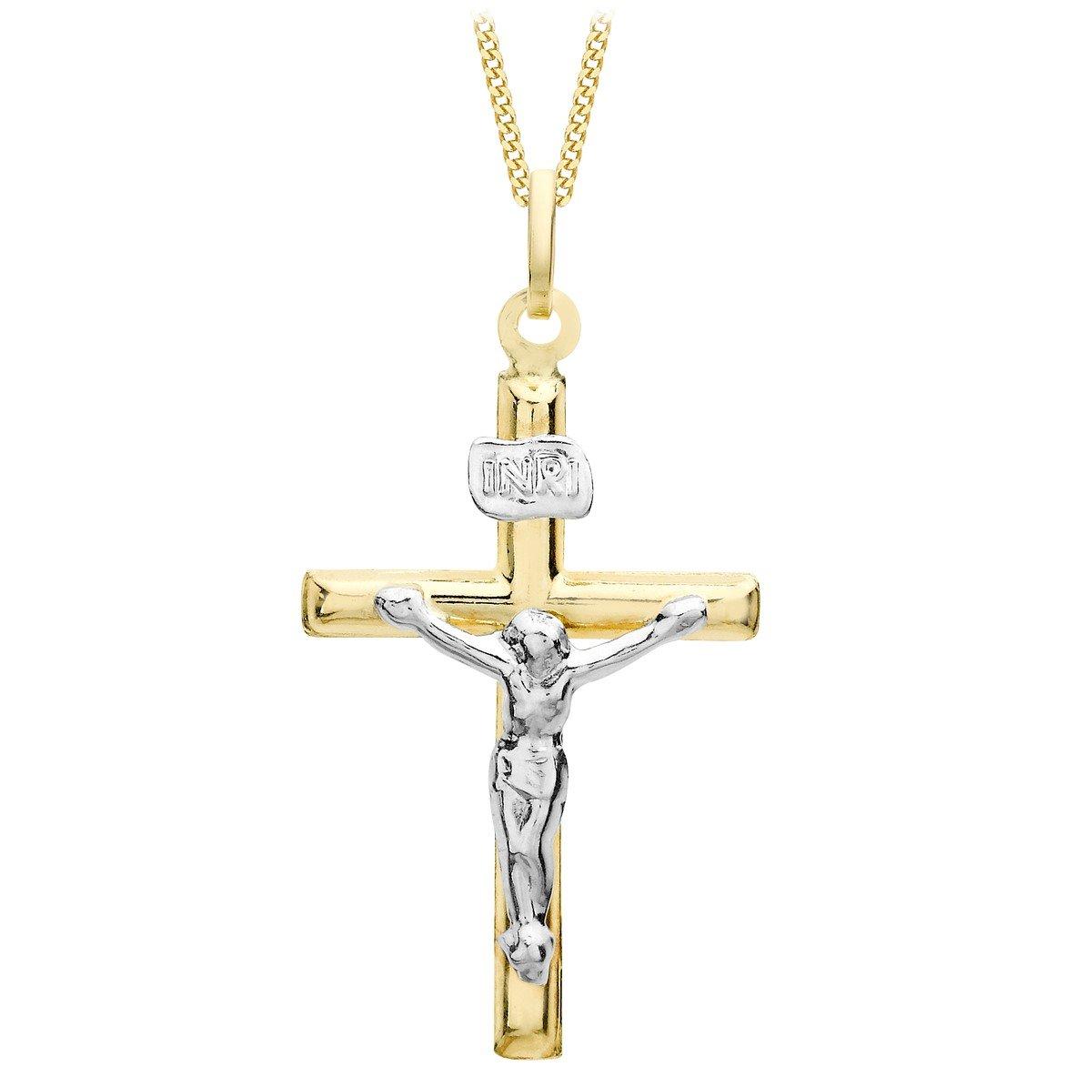 Gold - Be You - 9ct Gold 2-Colour Crucifix Necklace - 1