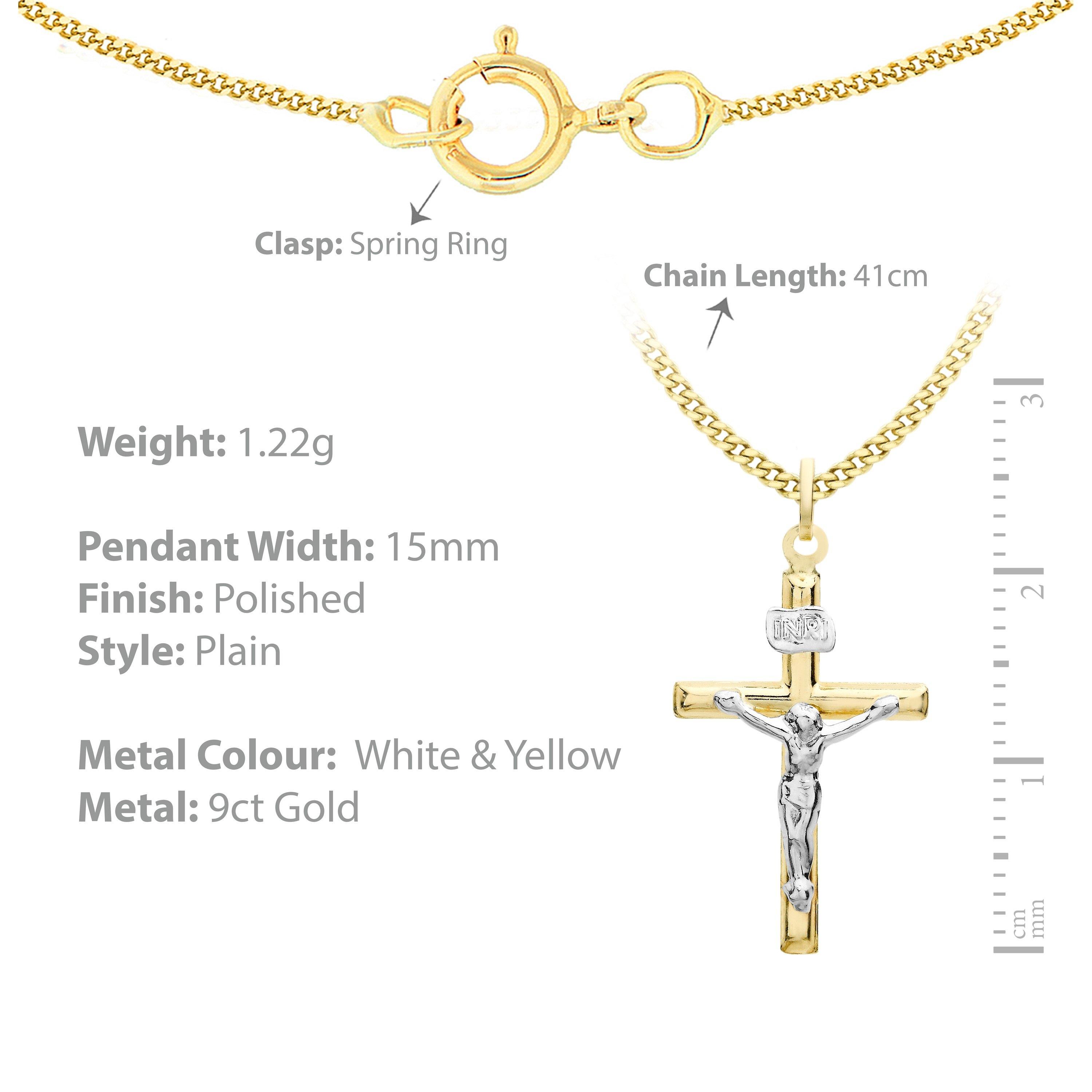 Gold - Be You - 9ct Gold 2-Colour Crucifix Necklace - 3