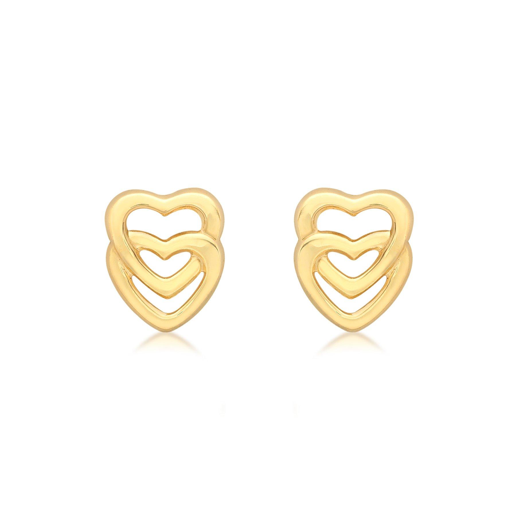 Gold - Be You - 9ct Gold Entwined-Heart Studs - 1