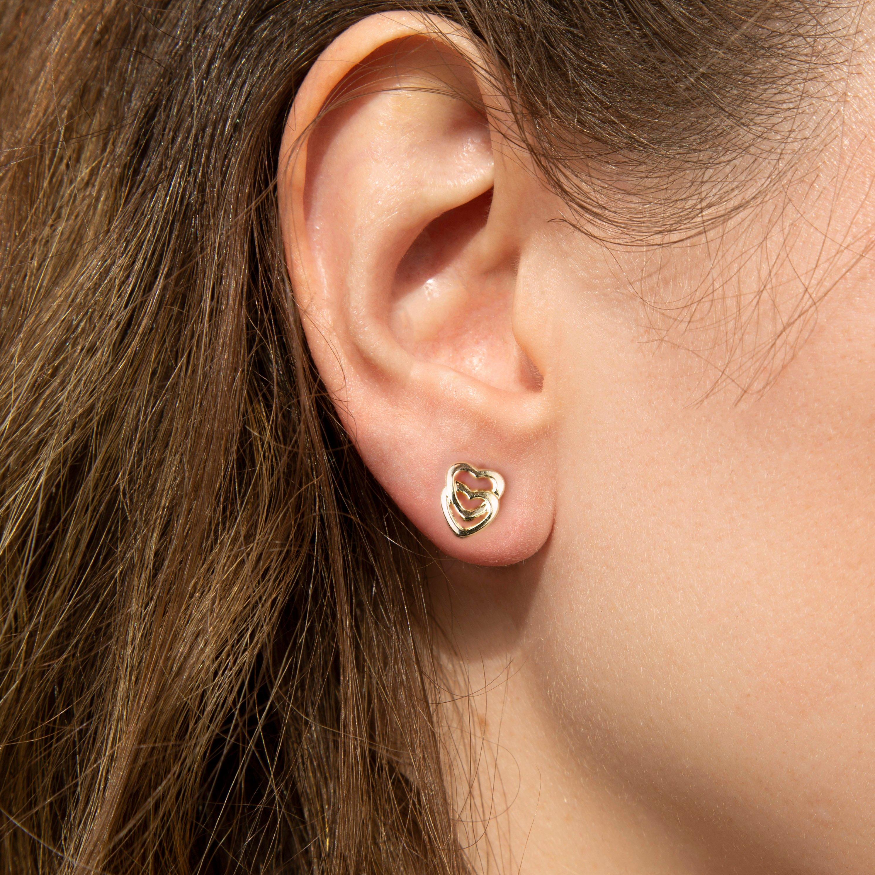 Gold - Be You - 9ct Gold Entwined-Heart Studs - 2