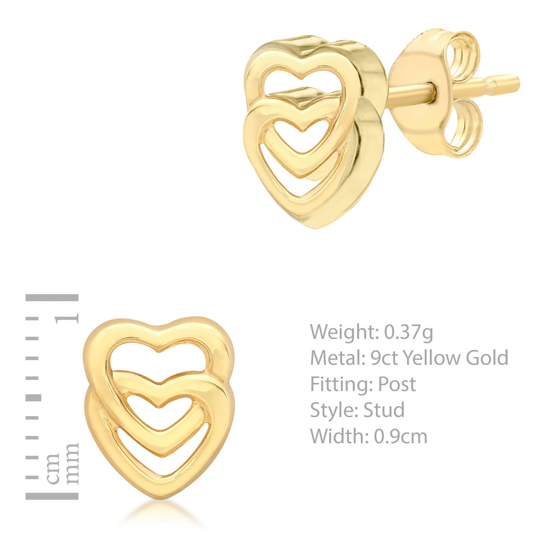Gold - Be You - 9ct Gold Entwined-Heart Studs - 3
